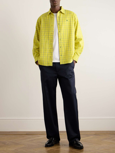 Acne Studios Sarlie Logo-Appliquéd Checked Cotton-Flannel Shirt outlook