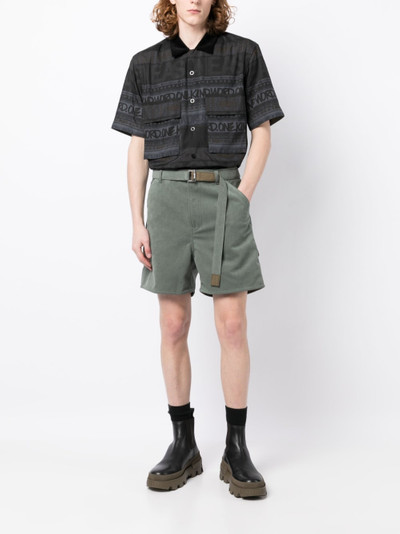 sacai belted thigh-length shorts outlook