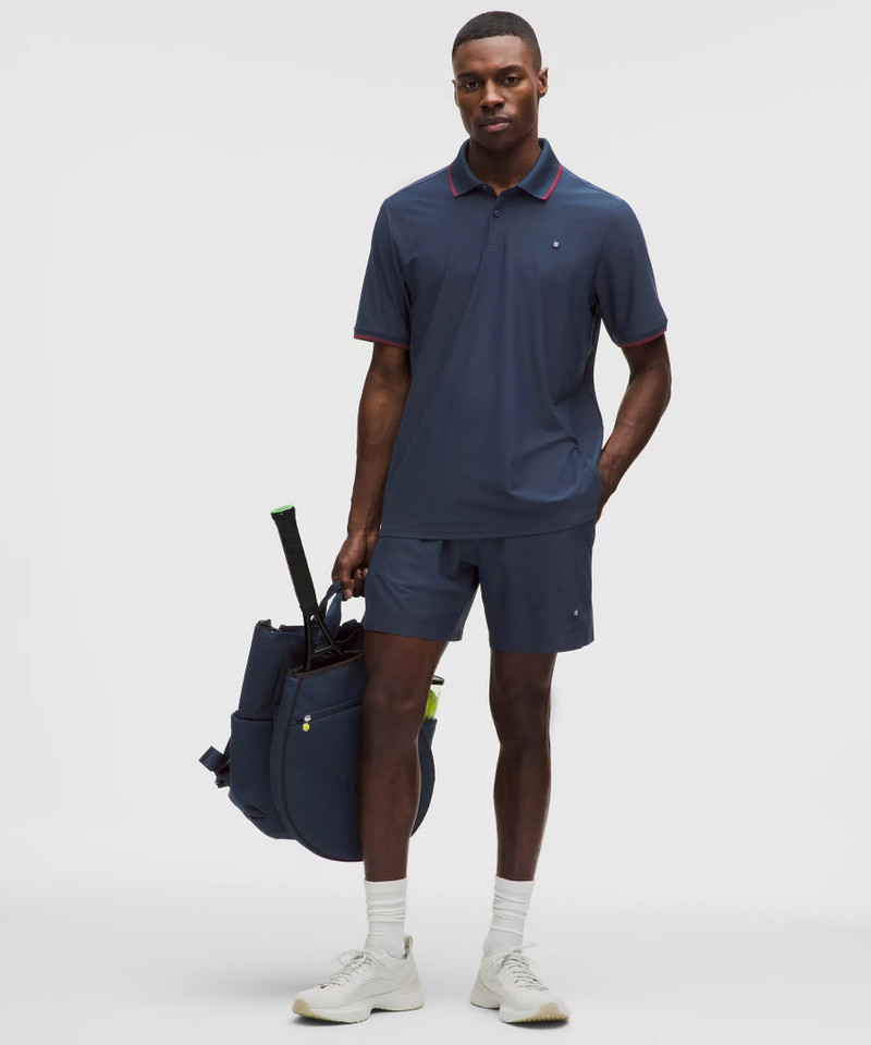 lululemon UV-Protective Striped Mesh Tennis Polo Shirt outlook