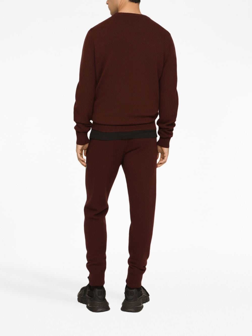 logo-plaque knitted track pants - 4