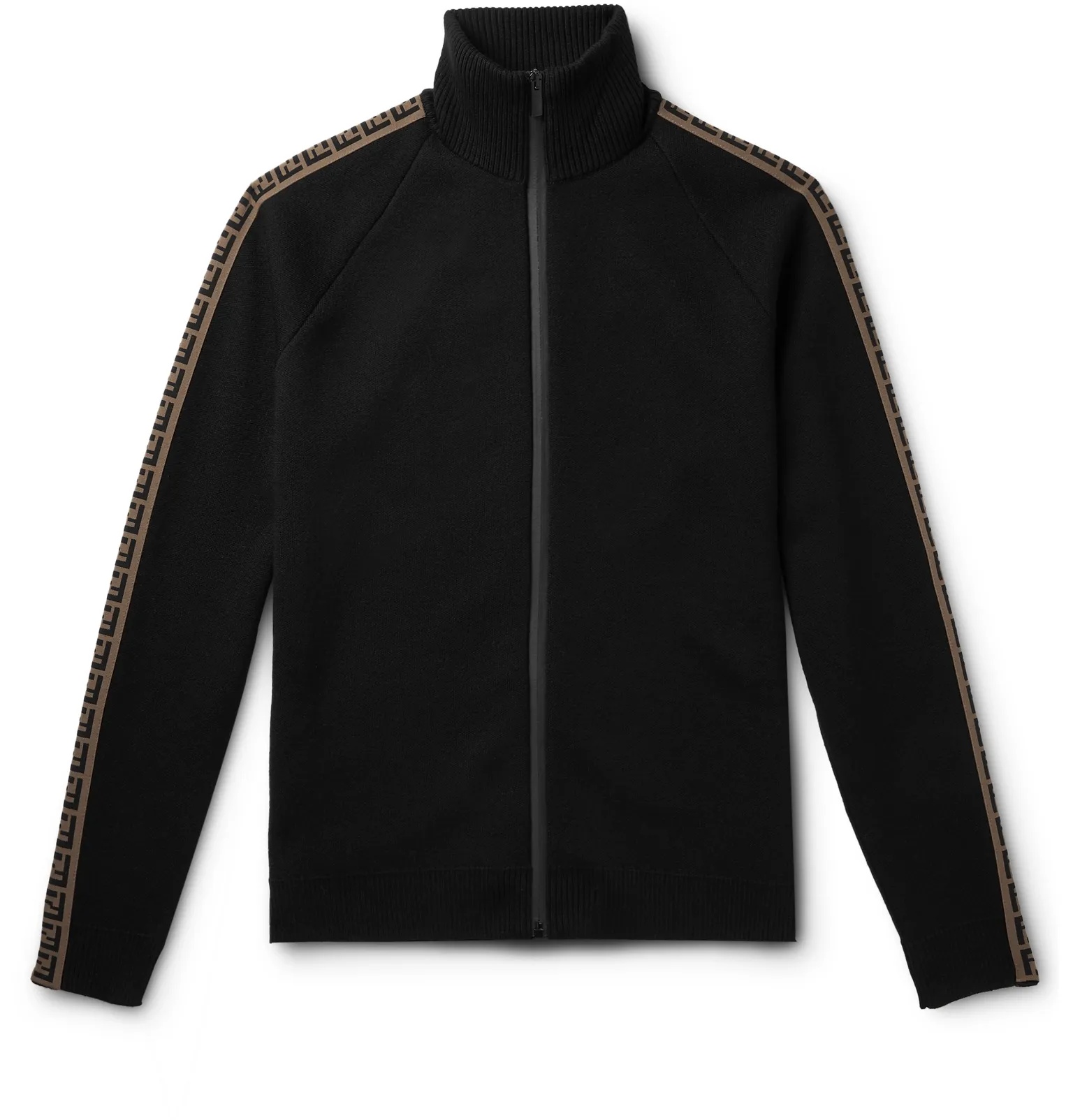 Logo-Intarsia Knitted Track Jacket - 1