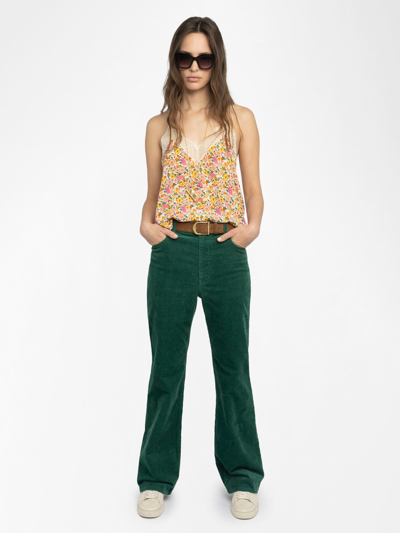 Zadig & Voltaire Christy Floral Sleeveless Top with Embroidered Wings outlook