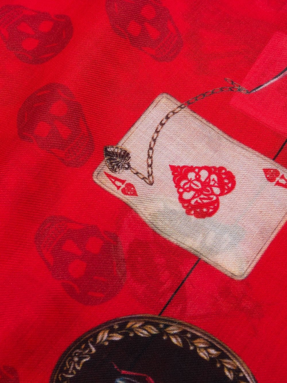 queen of hearts skull print scarf - 3