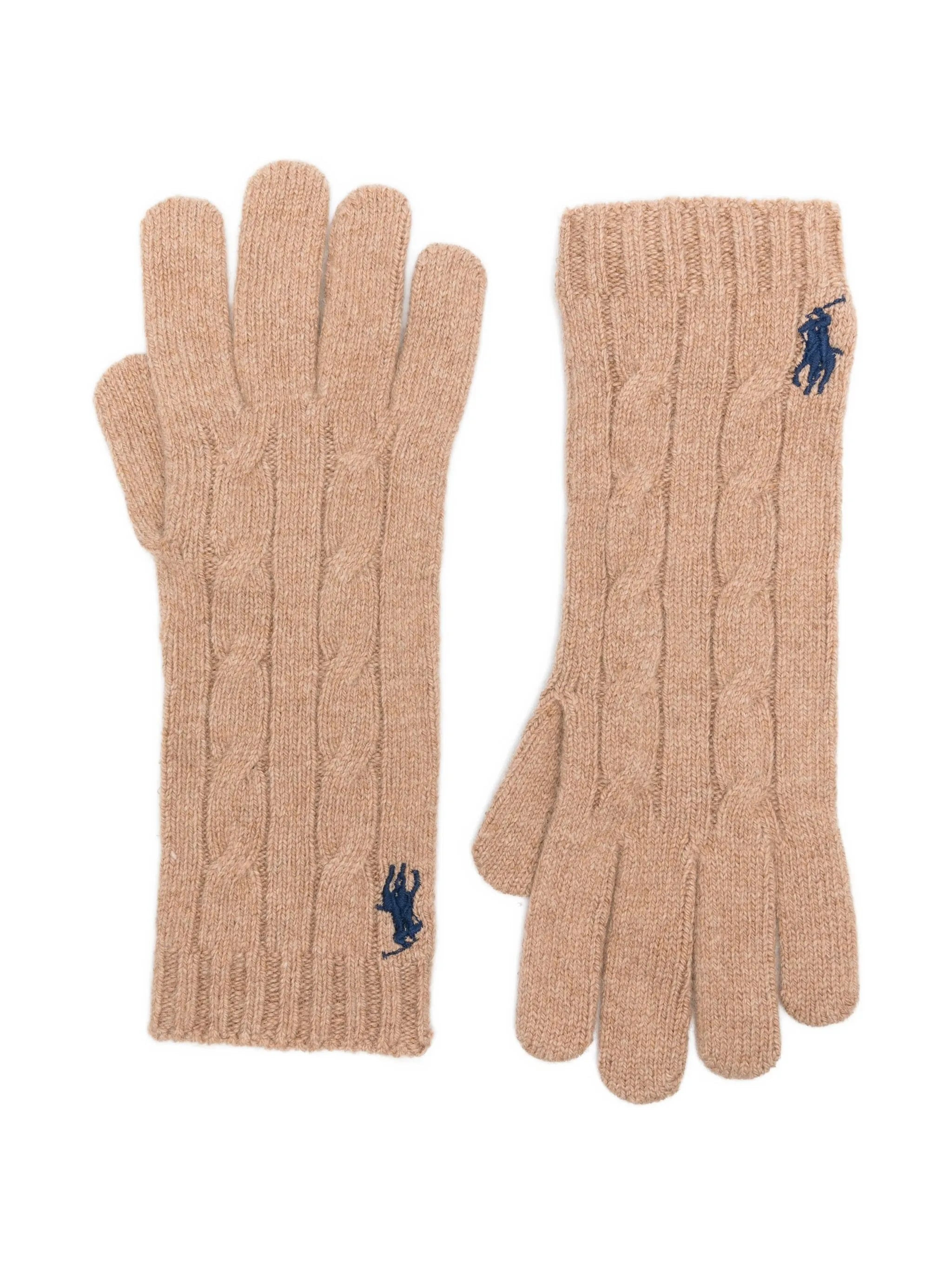 Ralph Lauren Cable-knit Logo-embroidered Gloves - 1