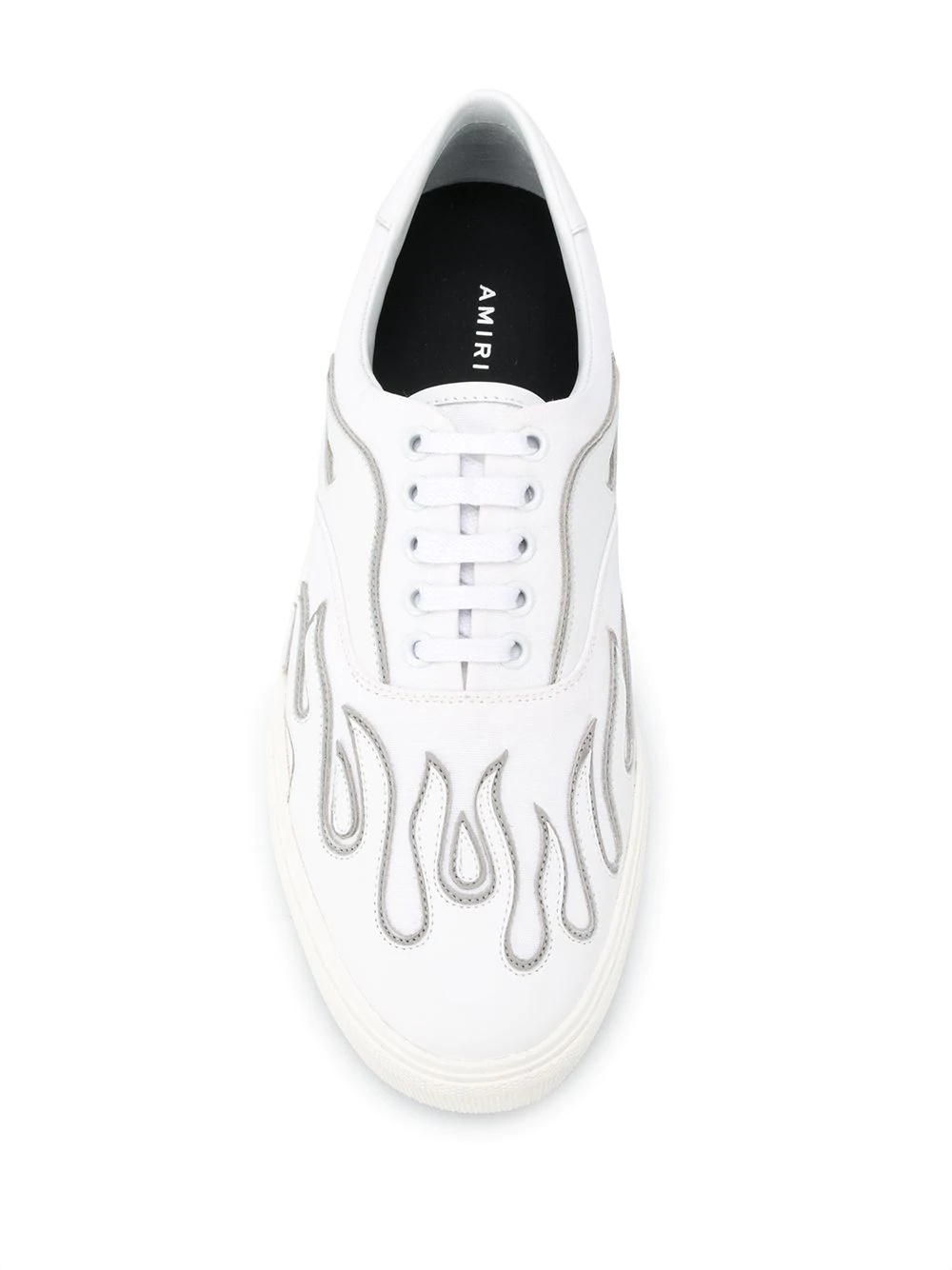 flames-appliqué low-top sneakers - 4