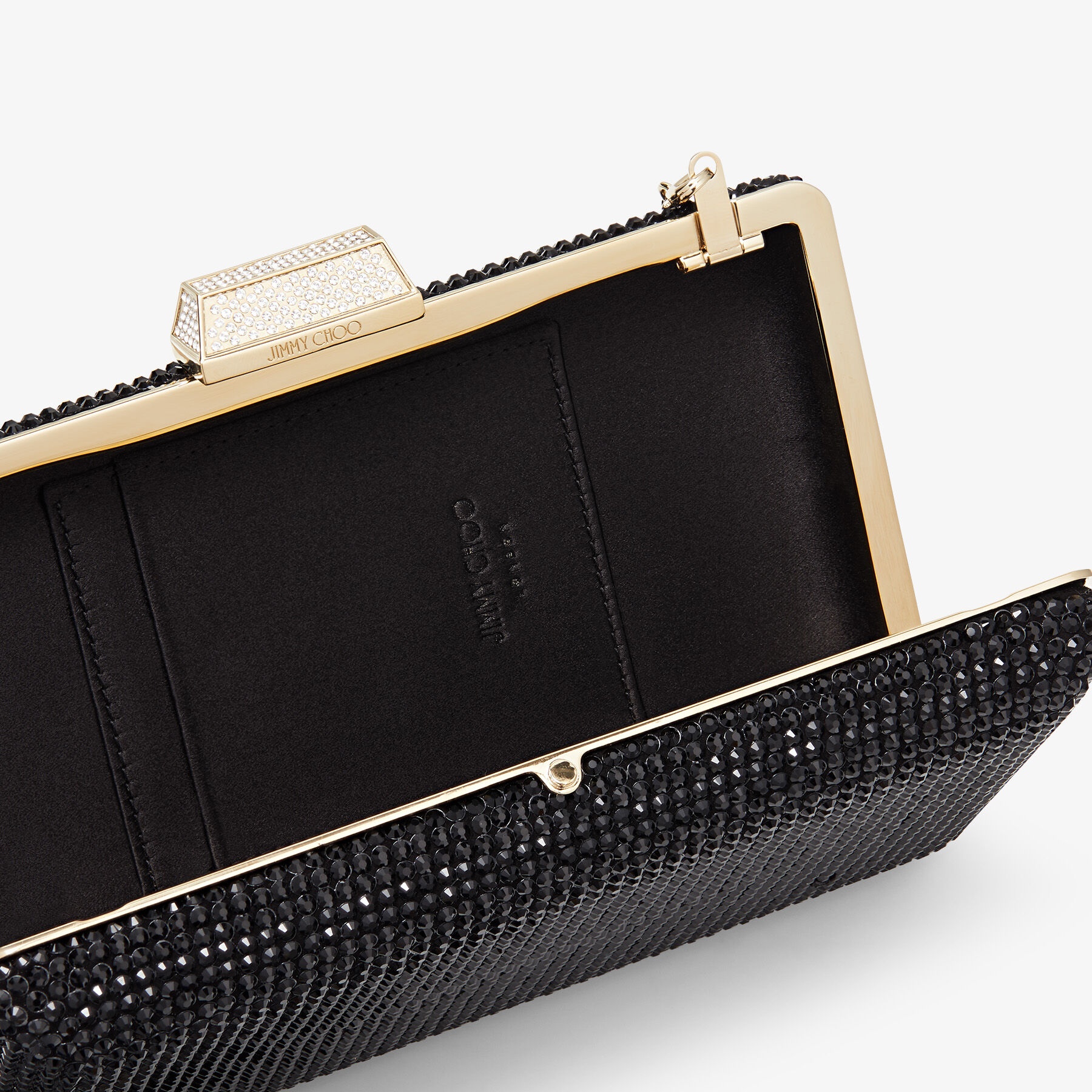 Clemmie
Black Suede Clutch Bag with Crystals - 2