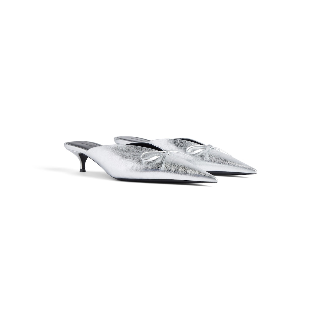 Women's Knife Bow 40mm Mule  in Silver - 2