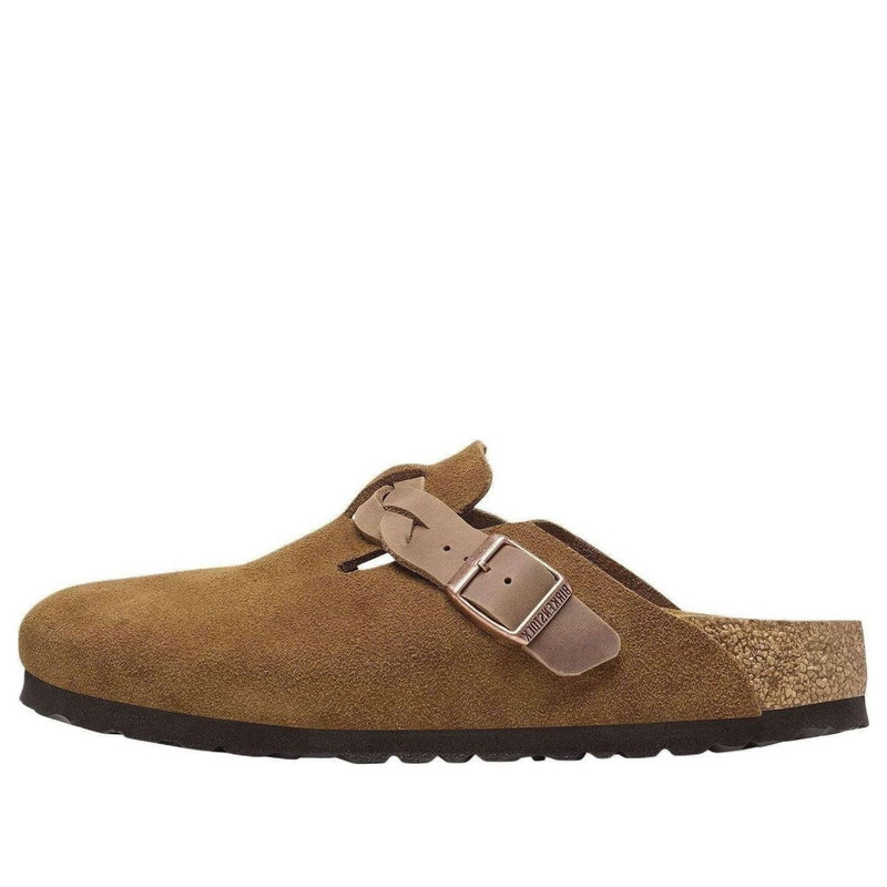 Birkenstock Boston Braided Suede Leather Narrow Fit Sandals 'Mink' 1026713 1