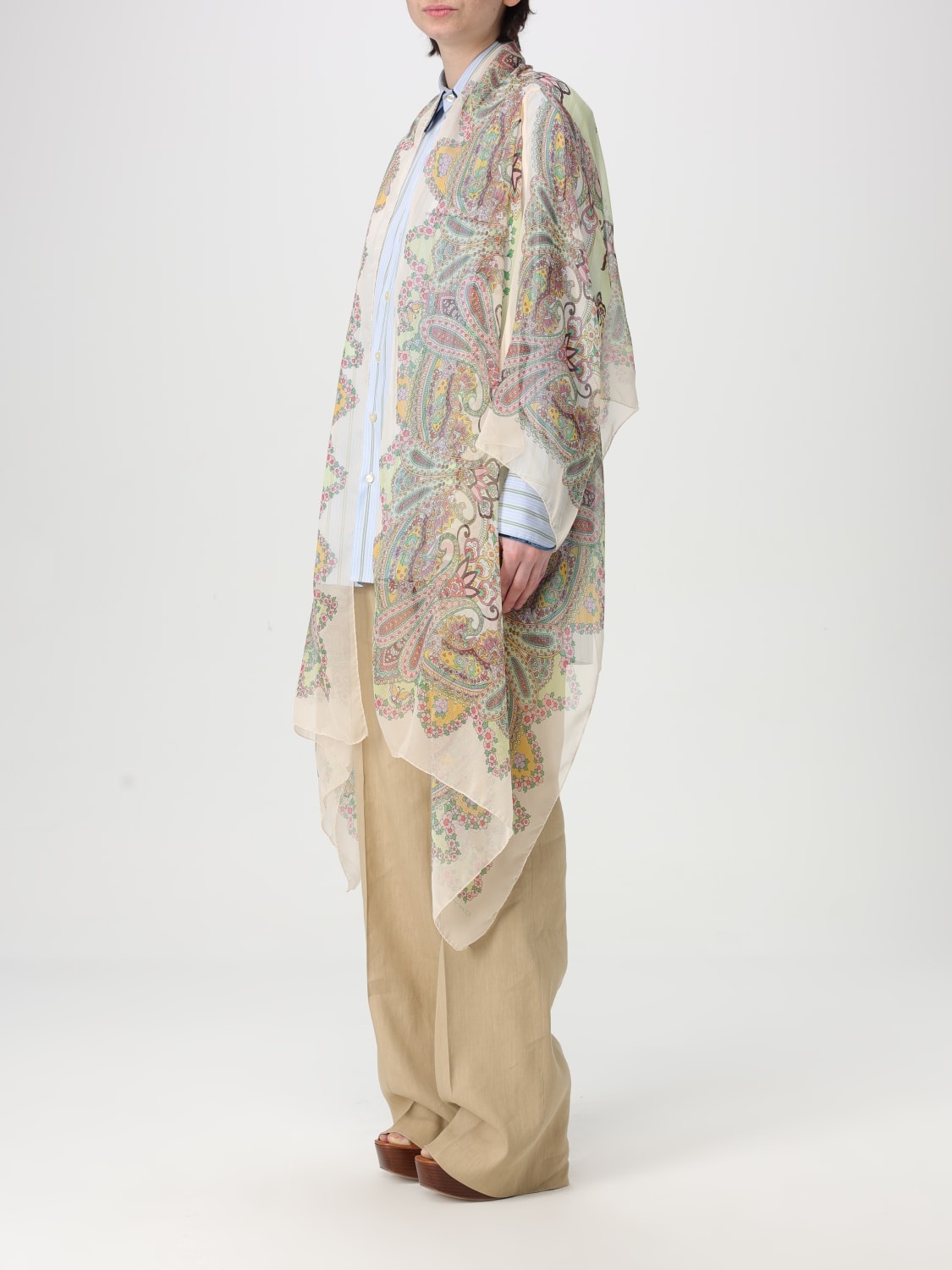Etro Paisley-print silk cape - 4