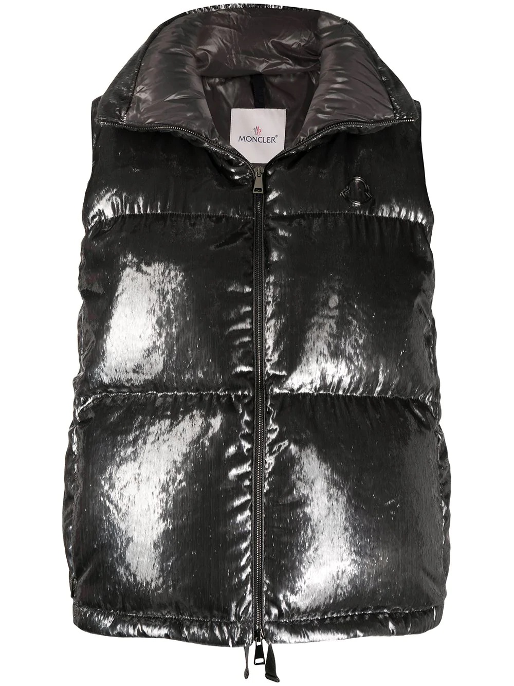 metallic padded gilet - 1