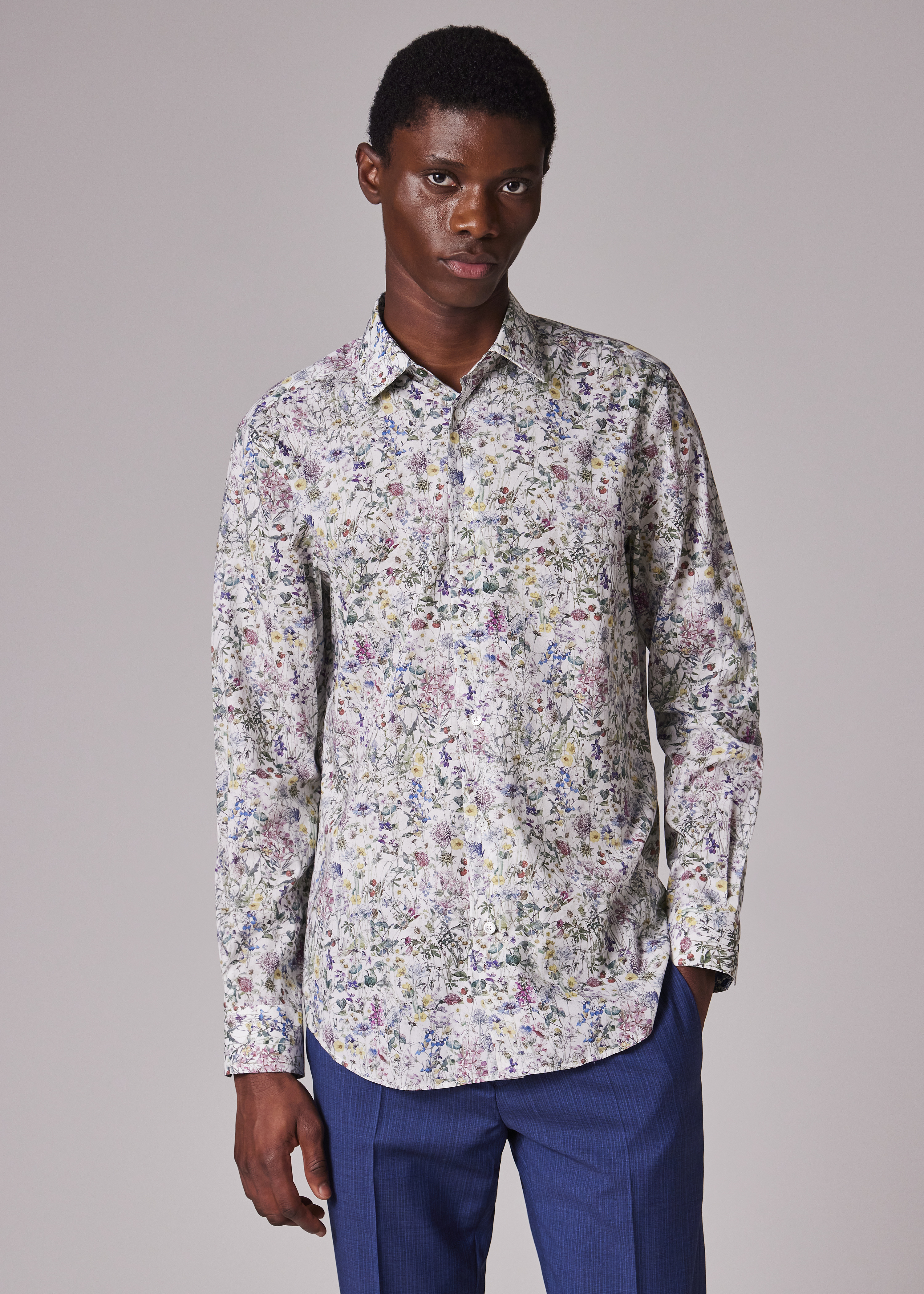 Tailored-Fit White 'Liberty Floral' Shirt - 5