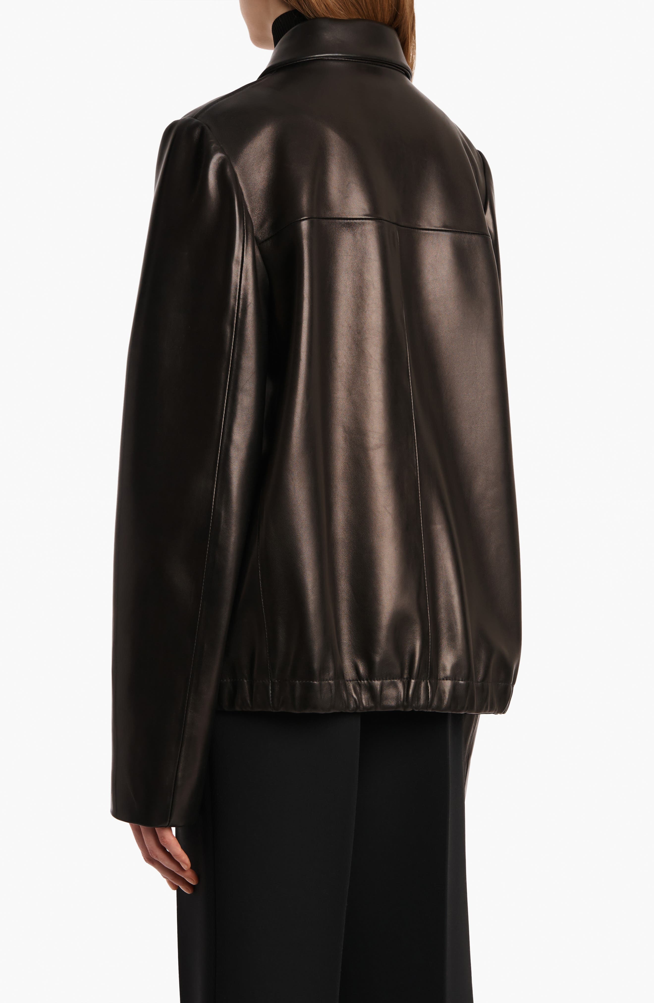 Khaite Jackson Lambskin Leather Jacket in Black at Nordstrom - 2