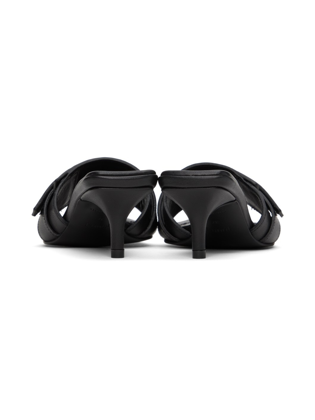 Black Velcro Heeled Sandals - 2