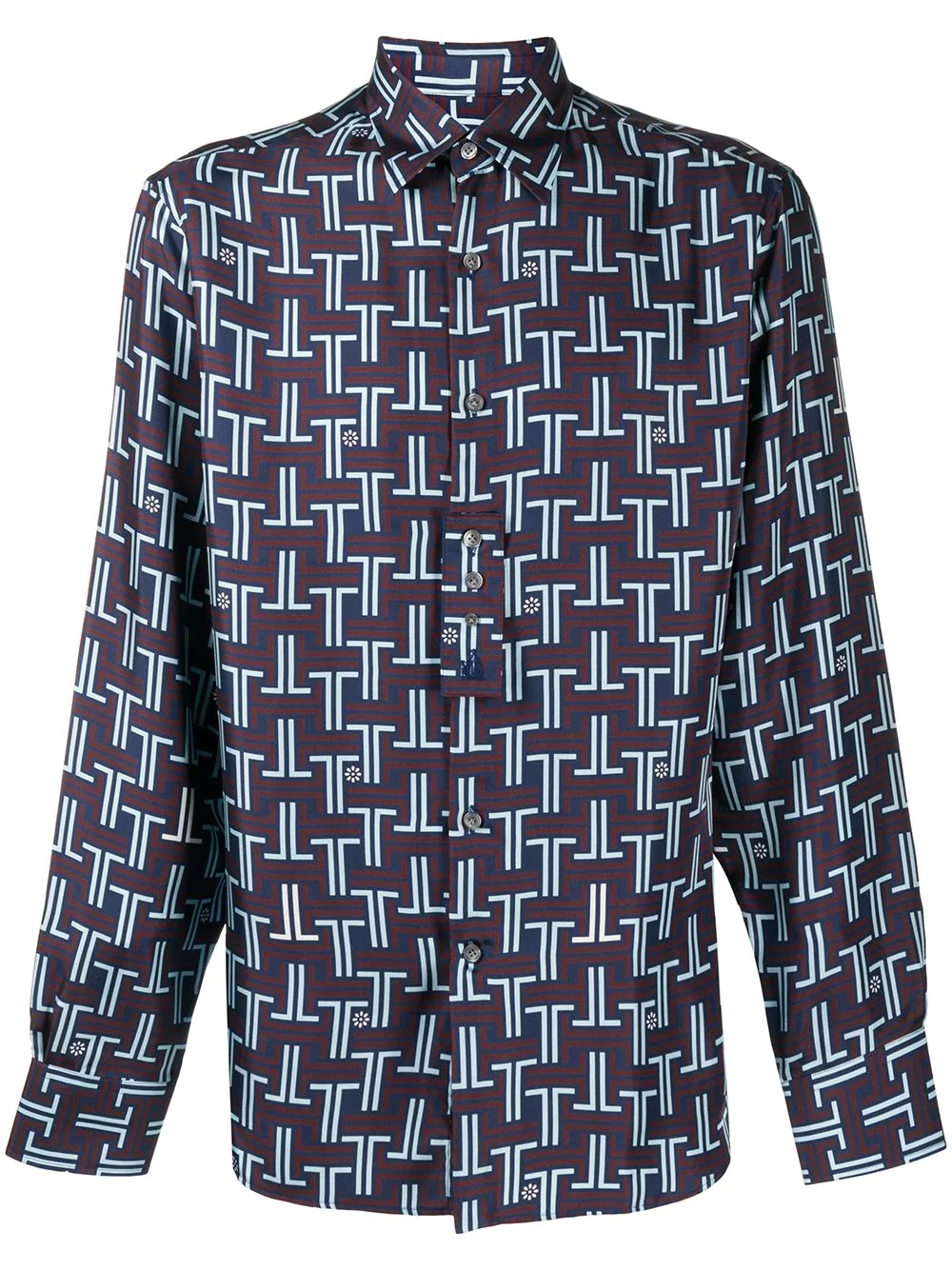 logo-print long-sleeve shirt - 1