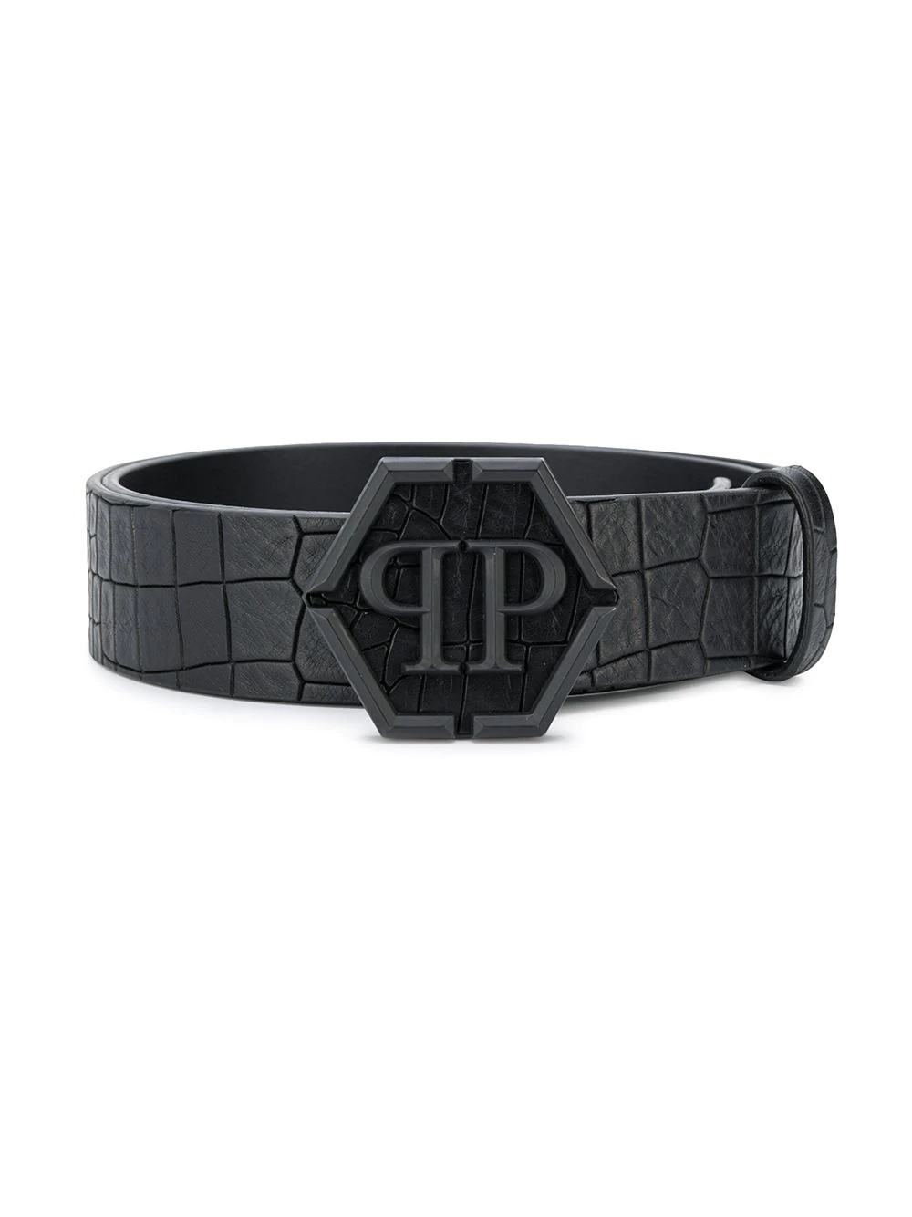 crocodile embossed belt - 1