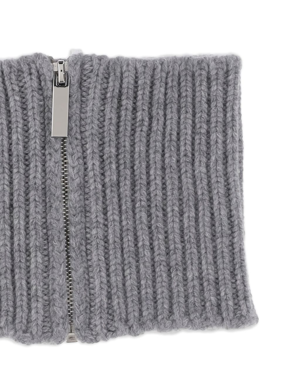 ribbed zip neck-warmer scarf - 3