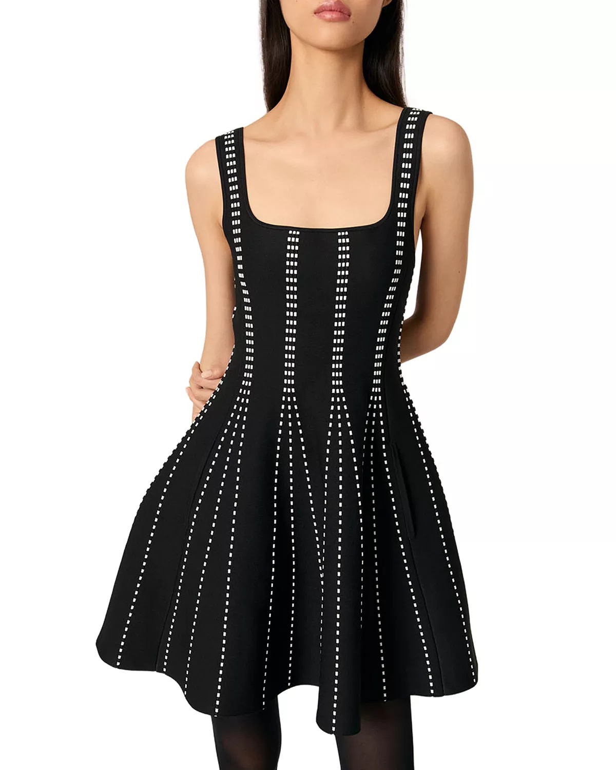 Short Jacquard Knit Dress - 1