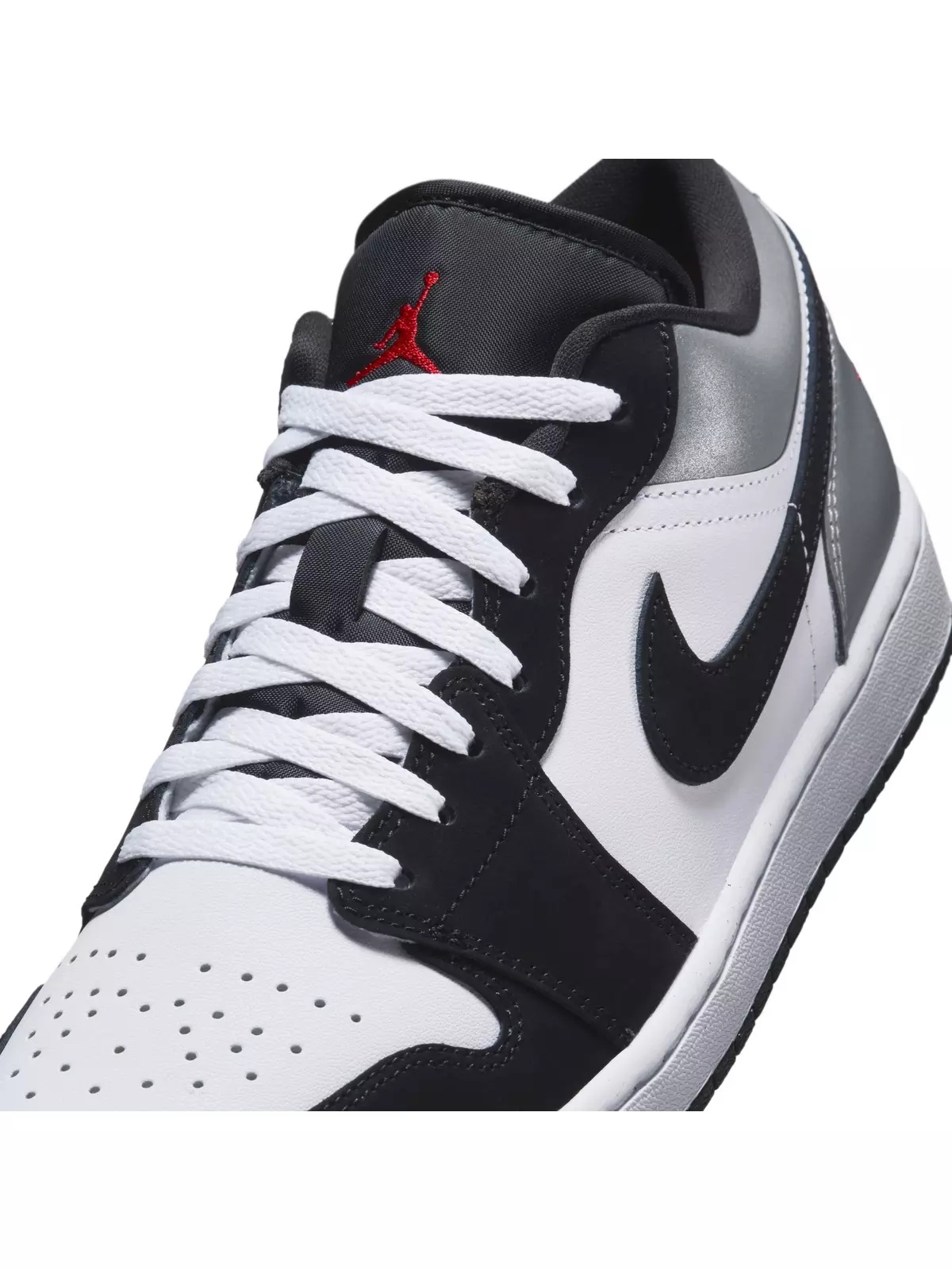 1 Low SE "White/Fire Red/Black/Matte Silver" Men's Shoe - 9