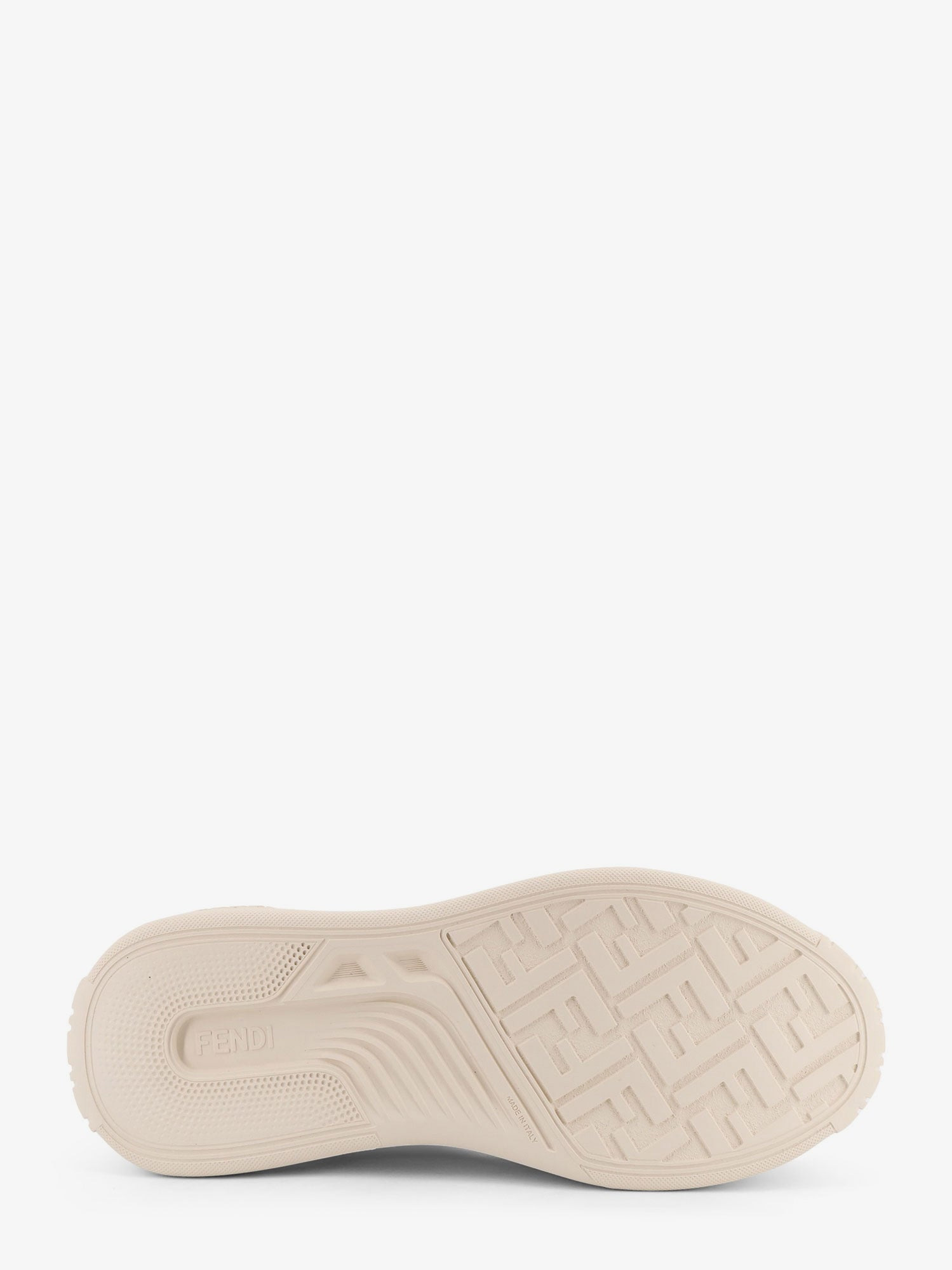 FENDI FORCE LEATHER SNEAKERS WITH FF JACQUARD FABRIC INSERTS - 4