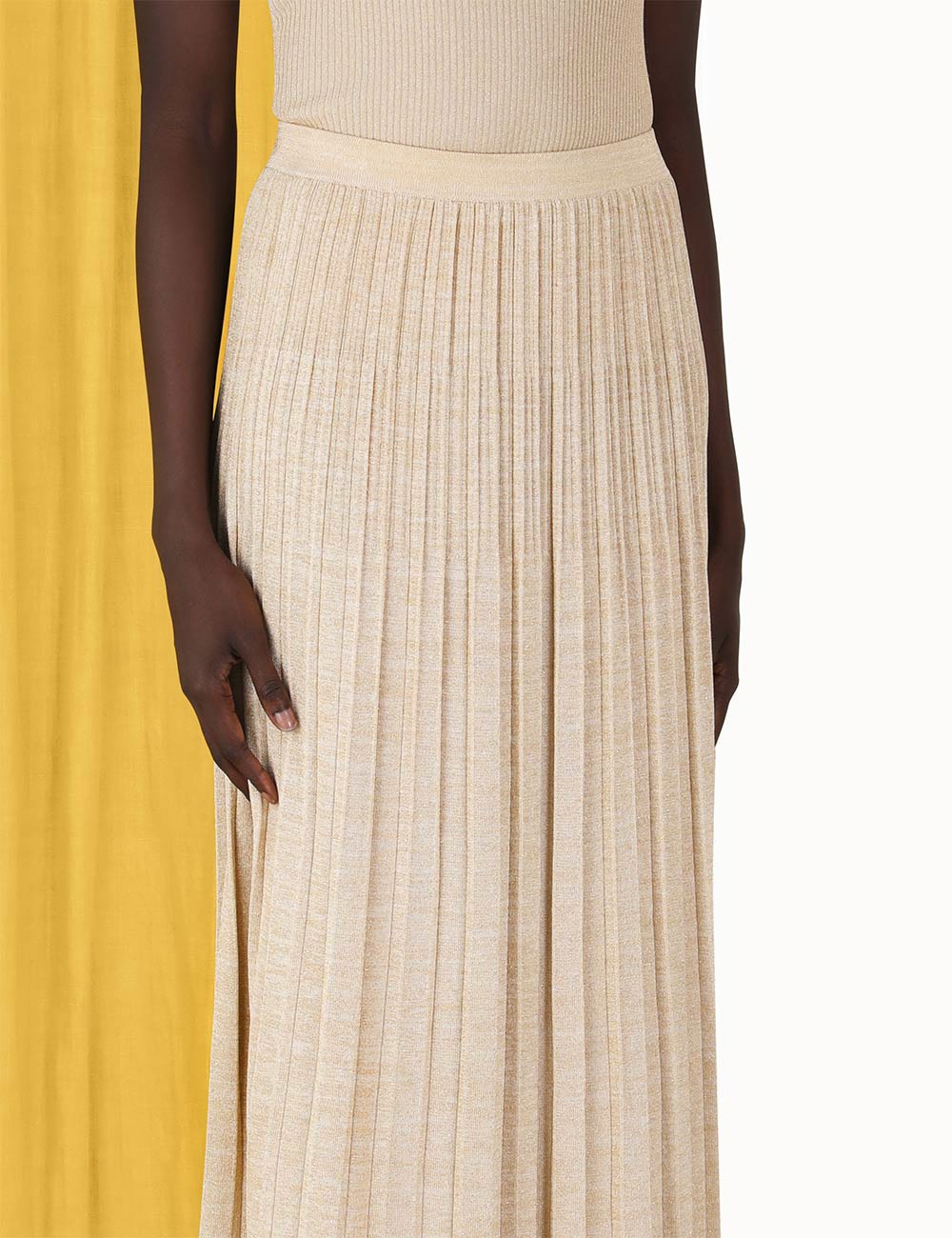 DEVI LUREX RIB MIDI SKIRT - 5