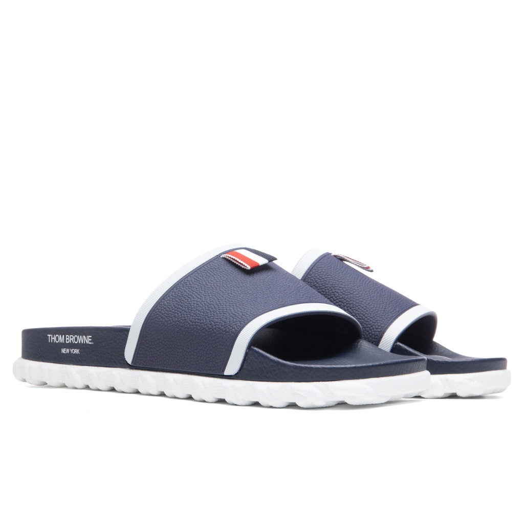 THOM BROWNE CABLE KNIT SOLE POOL SLIDE - NAVY - 3