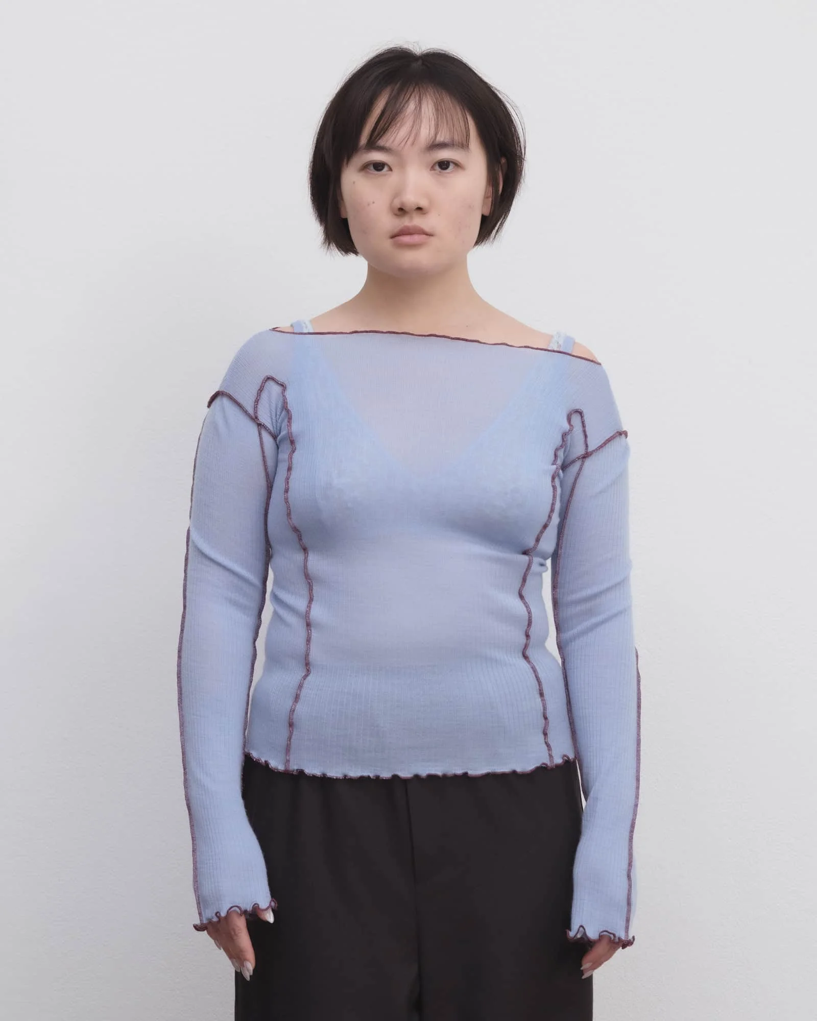 Omato Long Sleeve Tee - Fine Wool Rib - 1