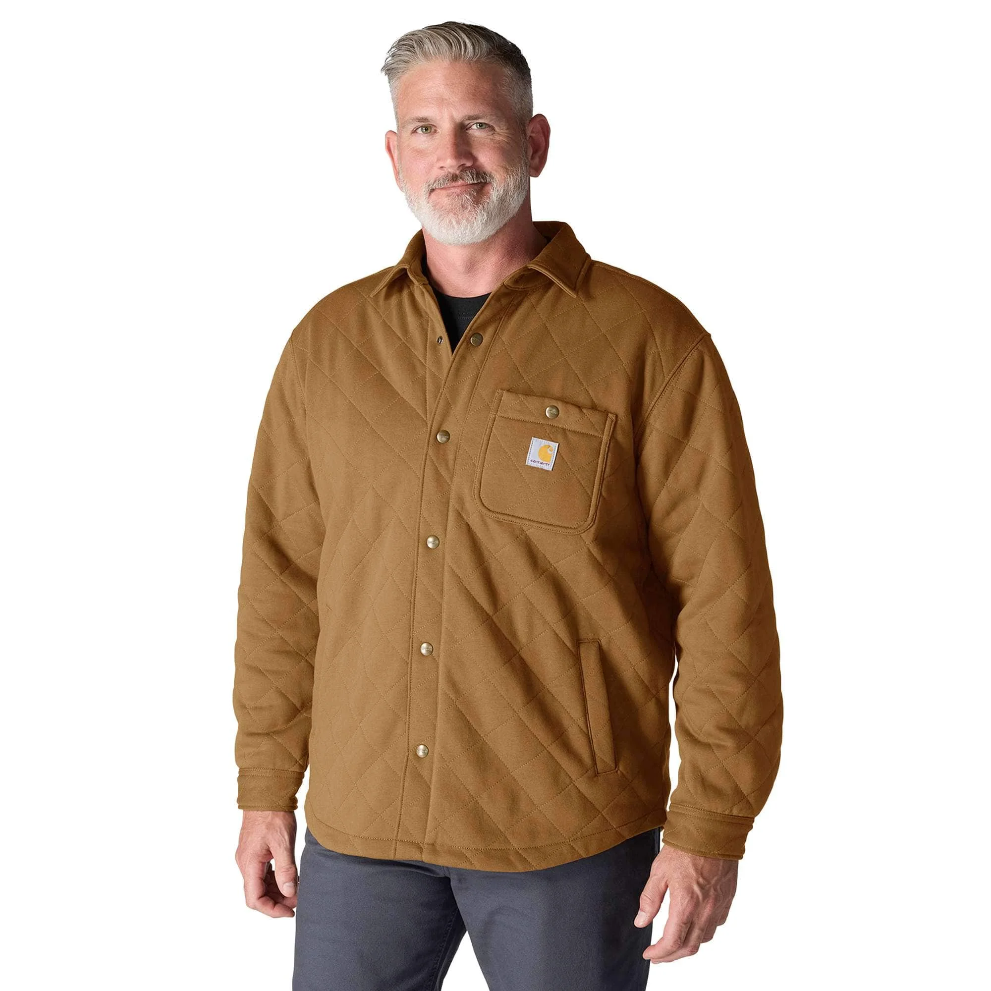 Rain Defender® Loose Fit Heavyweight Quilted Snap Front Shirt Jac - 1