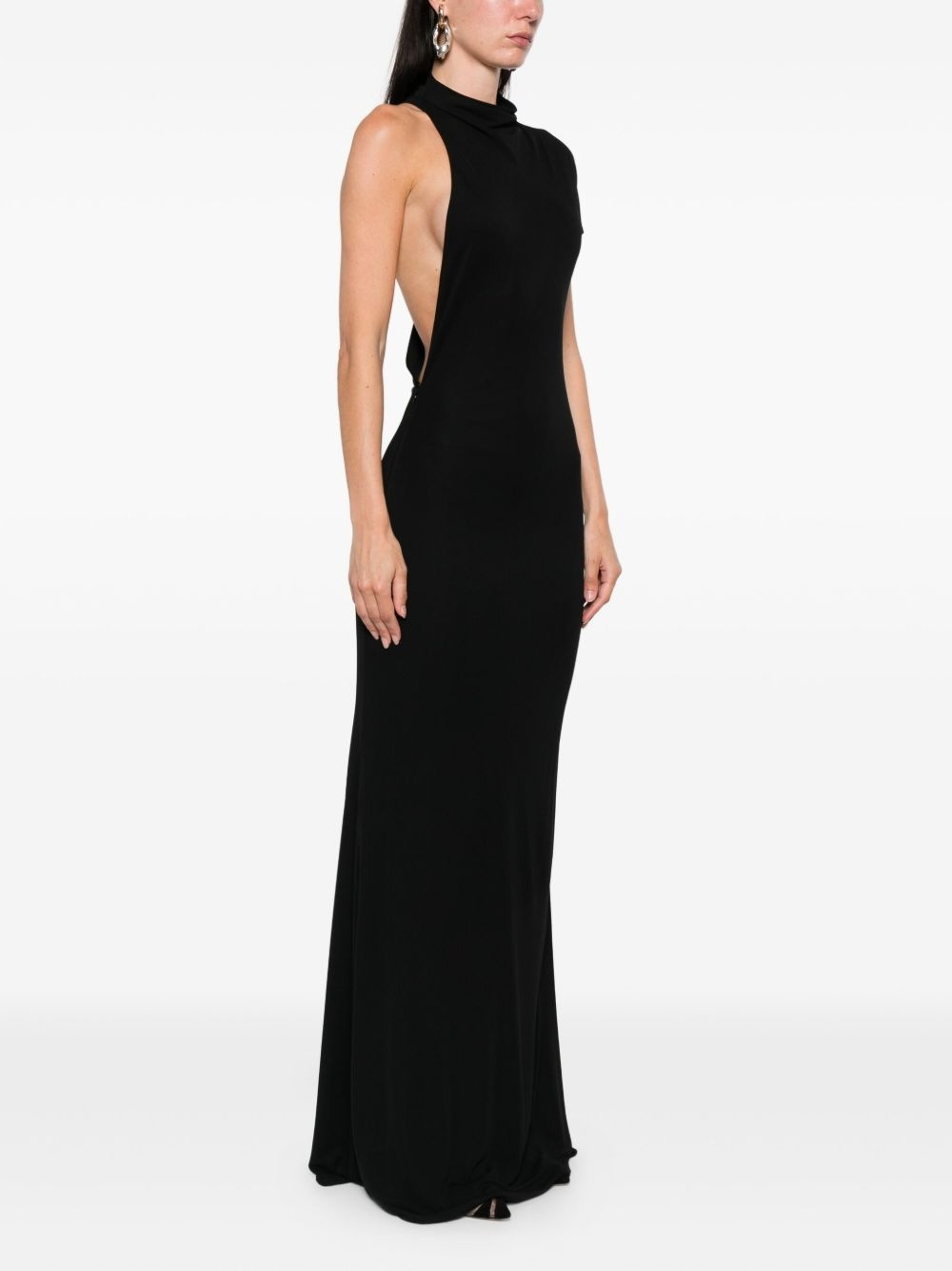 high-neck cut-out maxi dress - 3