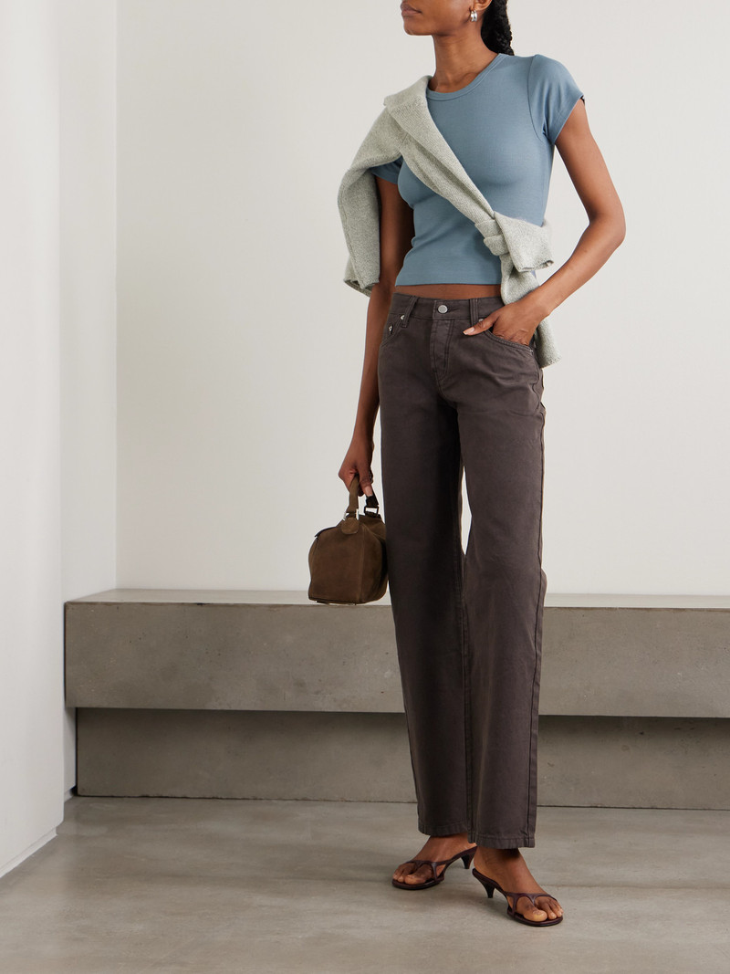 ÉTERNE Chloe Ribbed Stretch-jersey T-shirt outlook