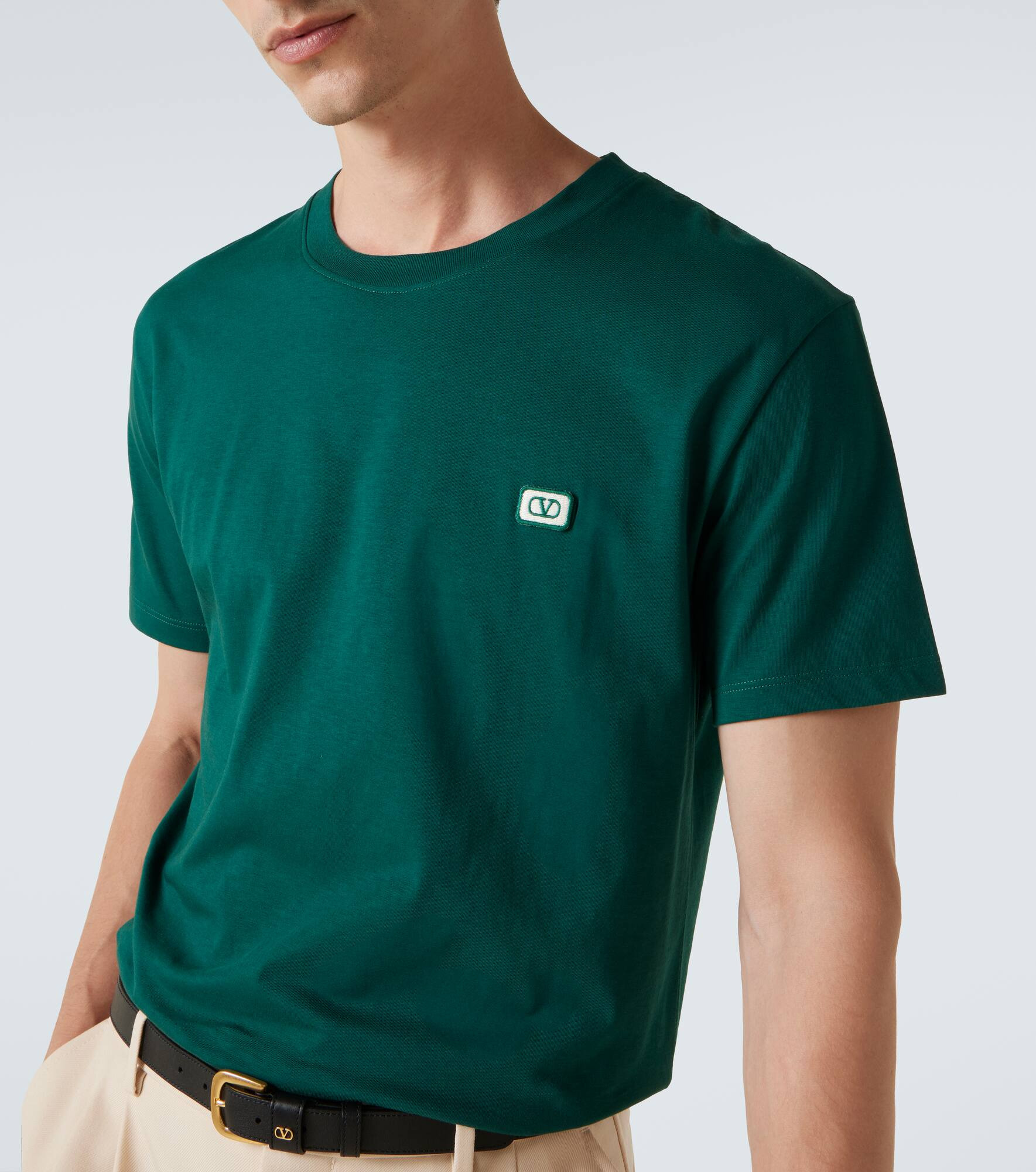 VLogo cotton jersey T-shirt - 5