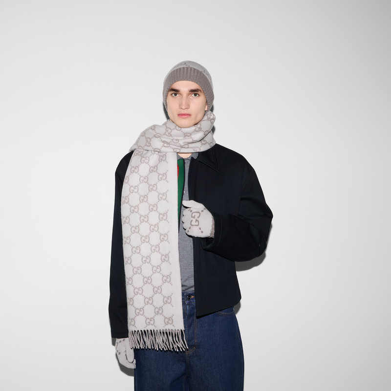 GG cashmere jacquard gloves 3