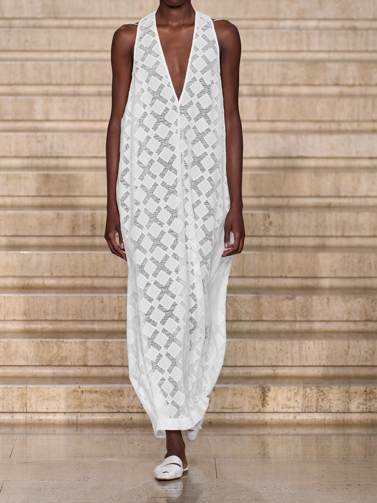 Agel Paneled Gauze And Voile Maxi Dress - 4