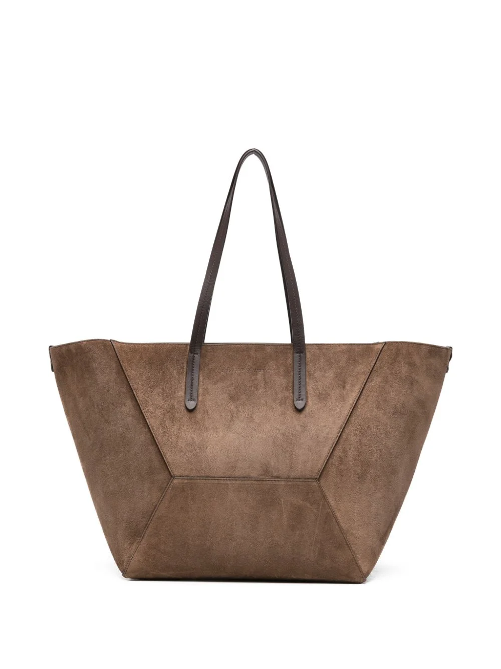 suede-finish panelled tote bag - 1
