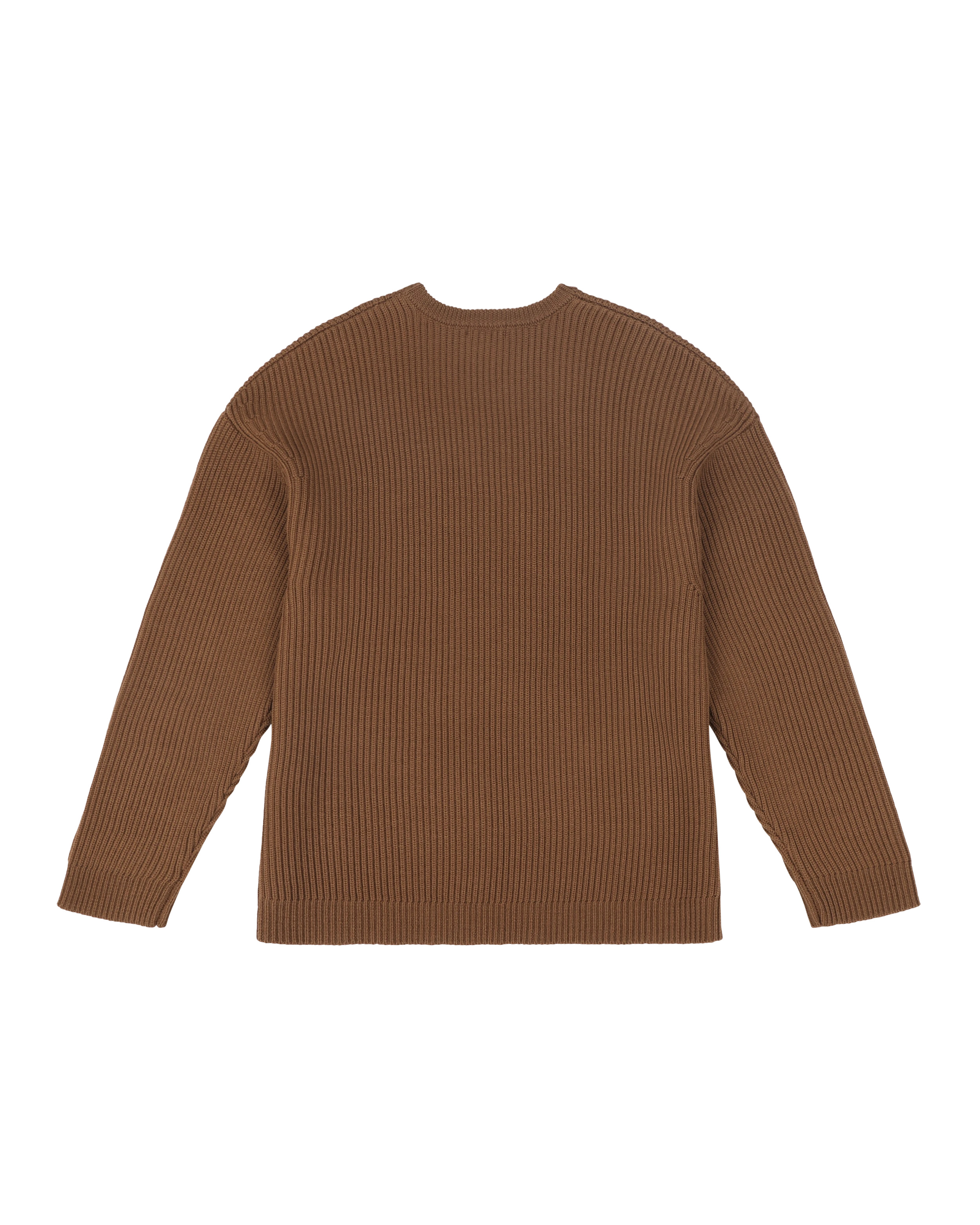 OVERSIZE KNIT CREWNECK TOBACCO - 4