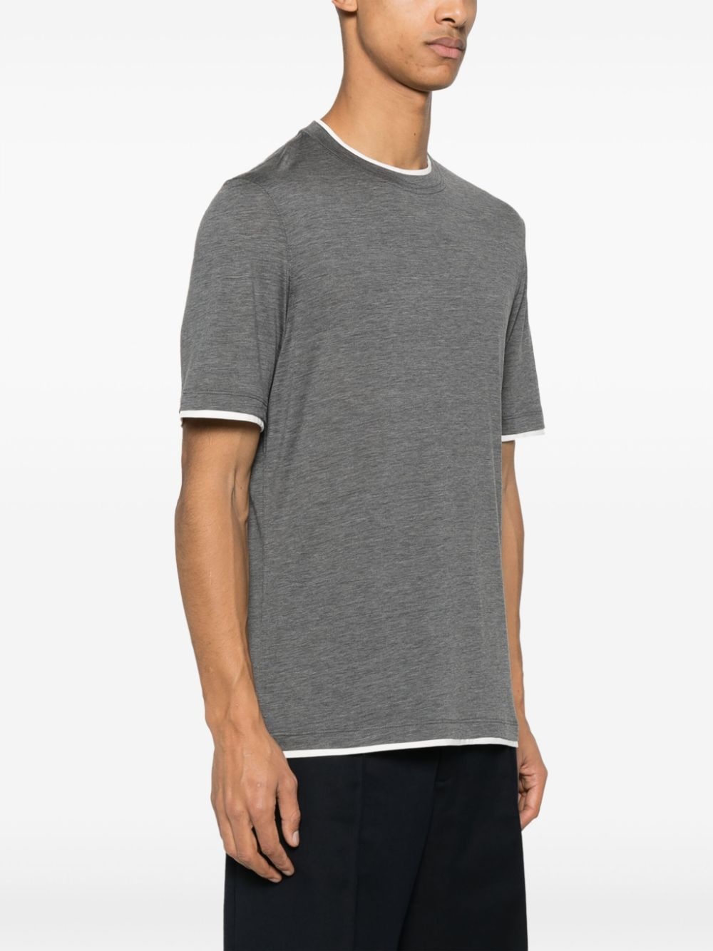 contrast-trim T-shirt - 3
