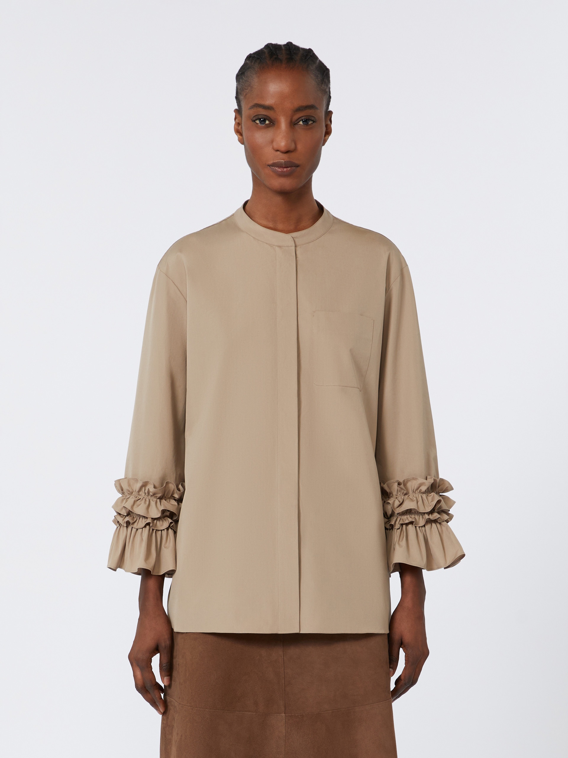 FAVOLA Flared washed poplin shirt - 3