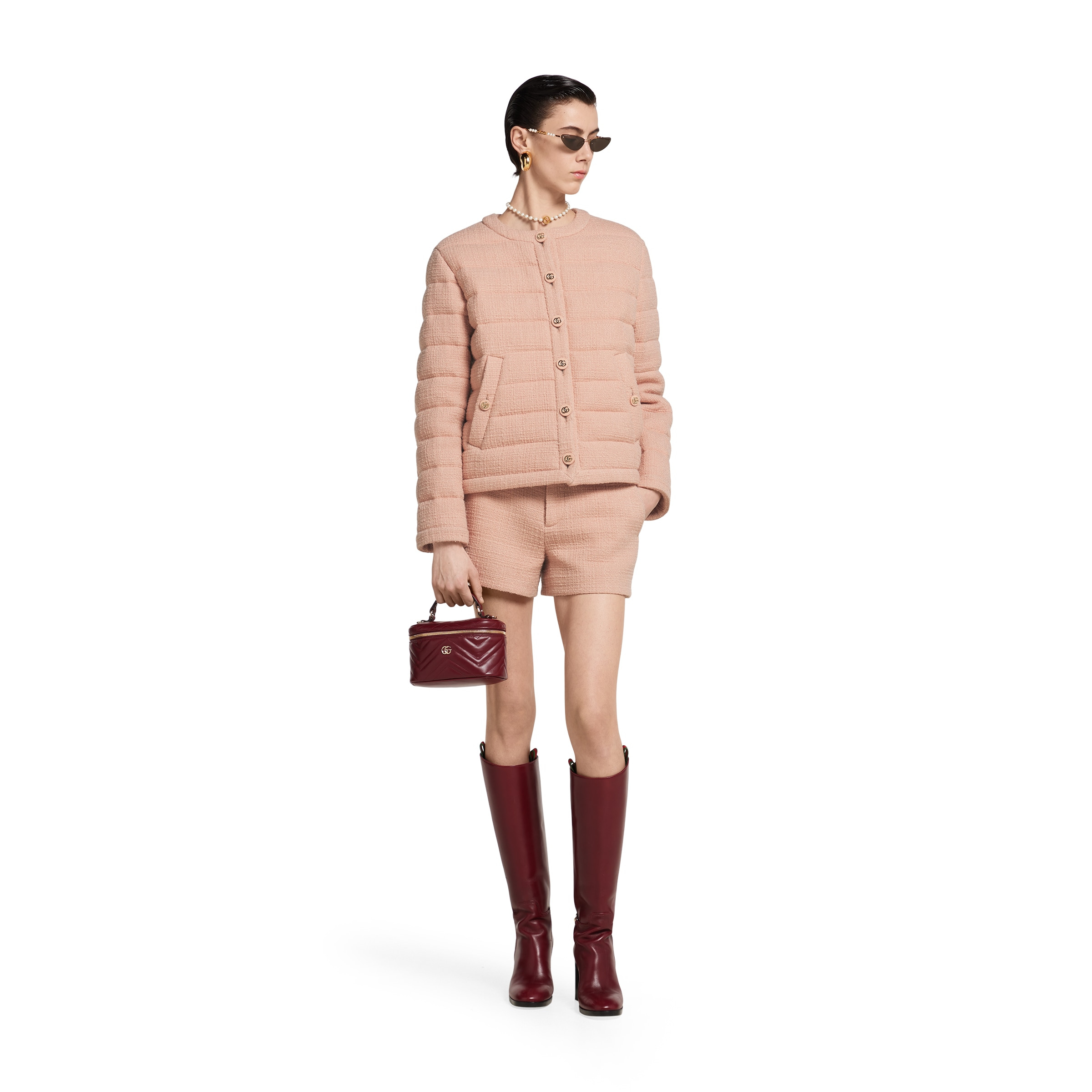 Textured wool tweed shorts - 2