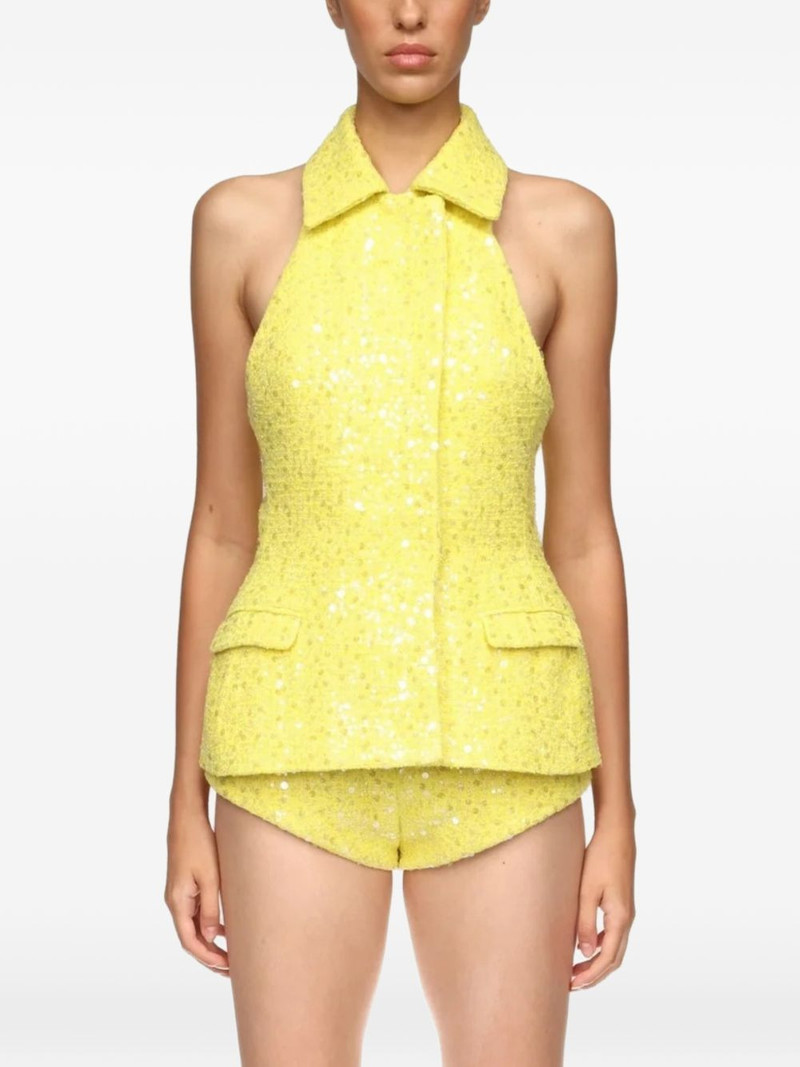 sequin-embellishment tailored vest top 1