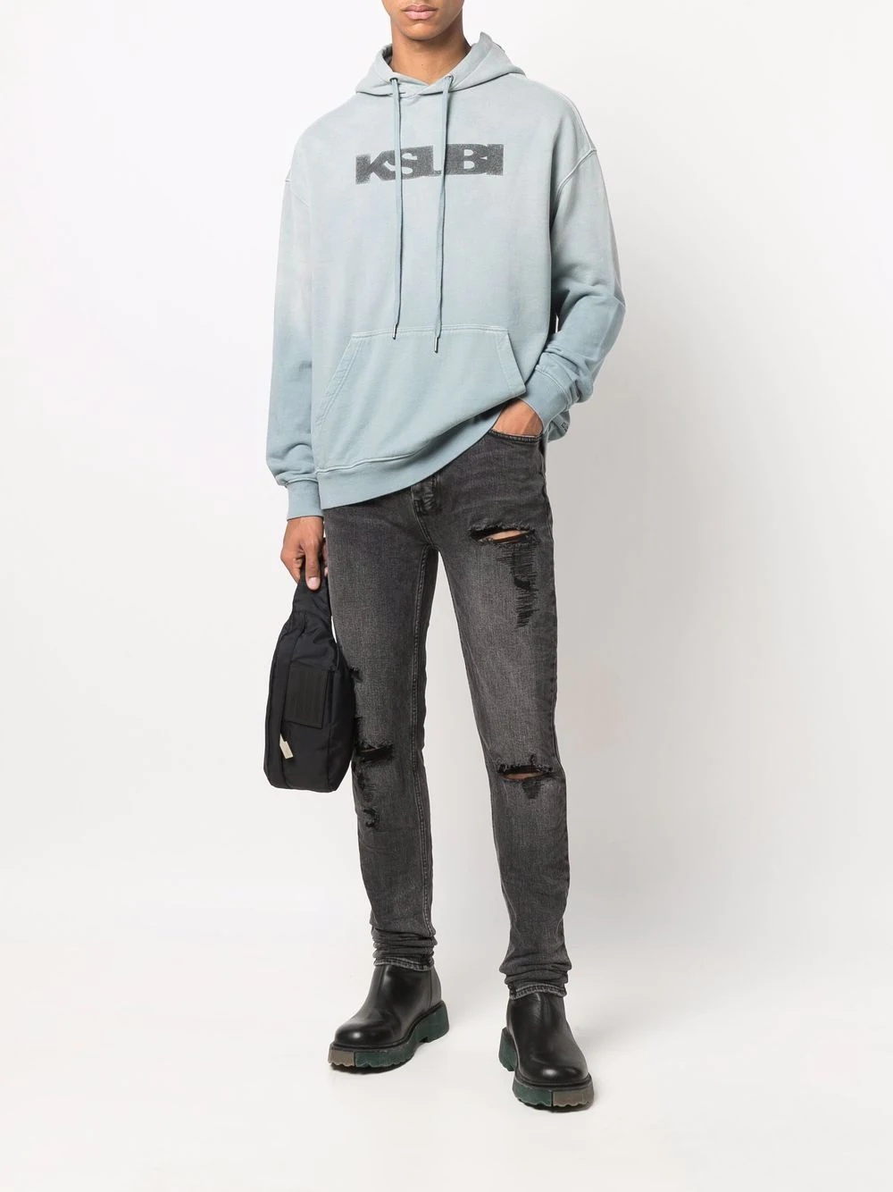 logo-print cotton hoodie - 2