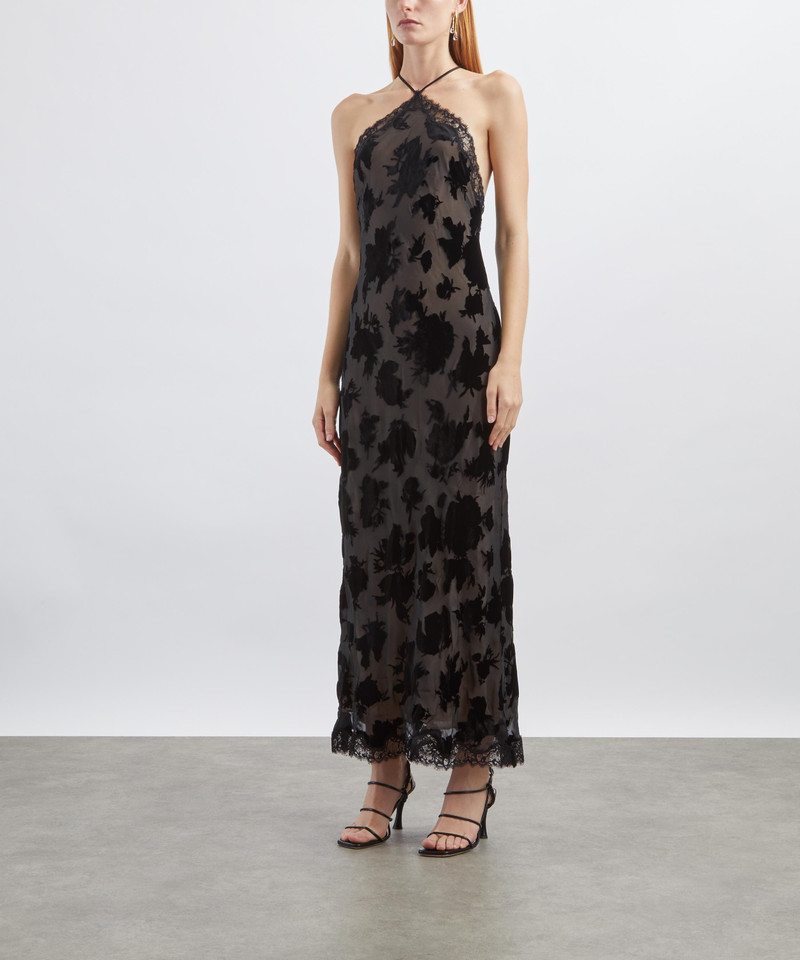 RIXO Harlan Silk-Velvet Devoré Dress outlook