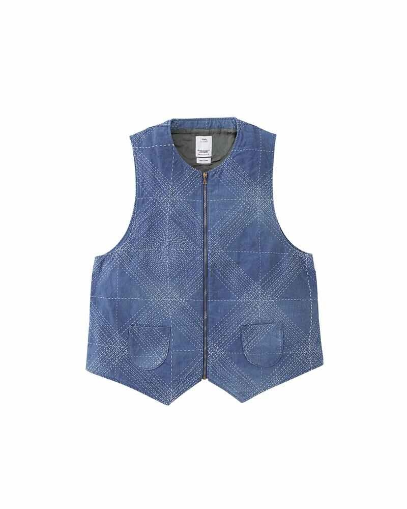 SASHIKO VEST W INDIGO - 1