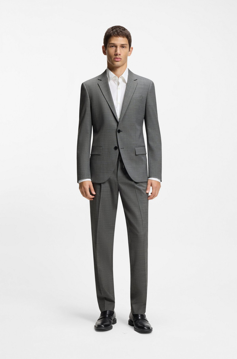 HUGO SLIM-FIT TROUSERS IN WOOL-BLEND SHARKSKIN outlook
