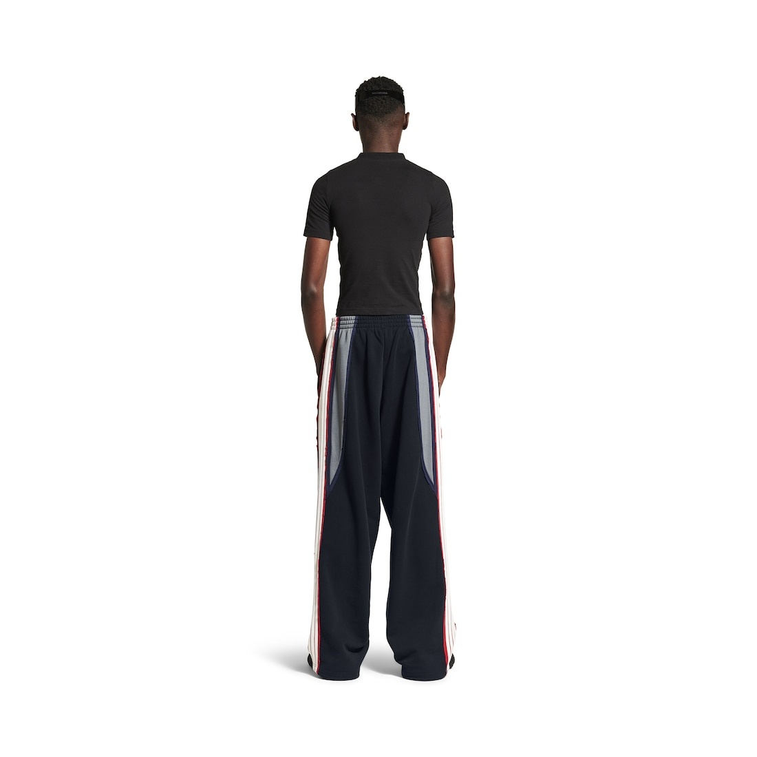 Men's Cut-up Oversized Sweatpants in Faded Black/white - 4