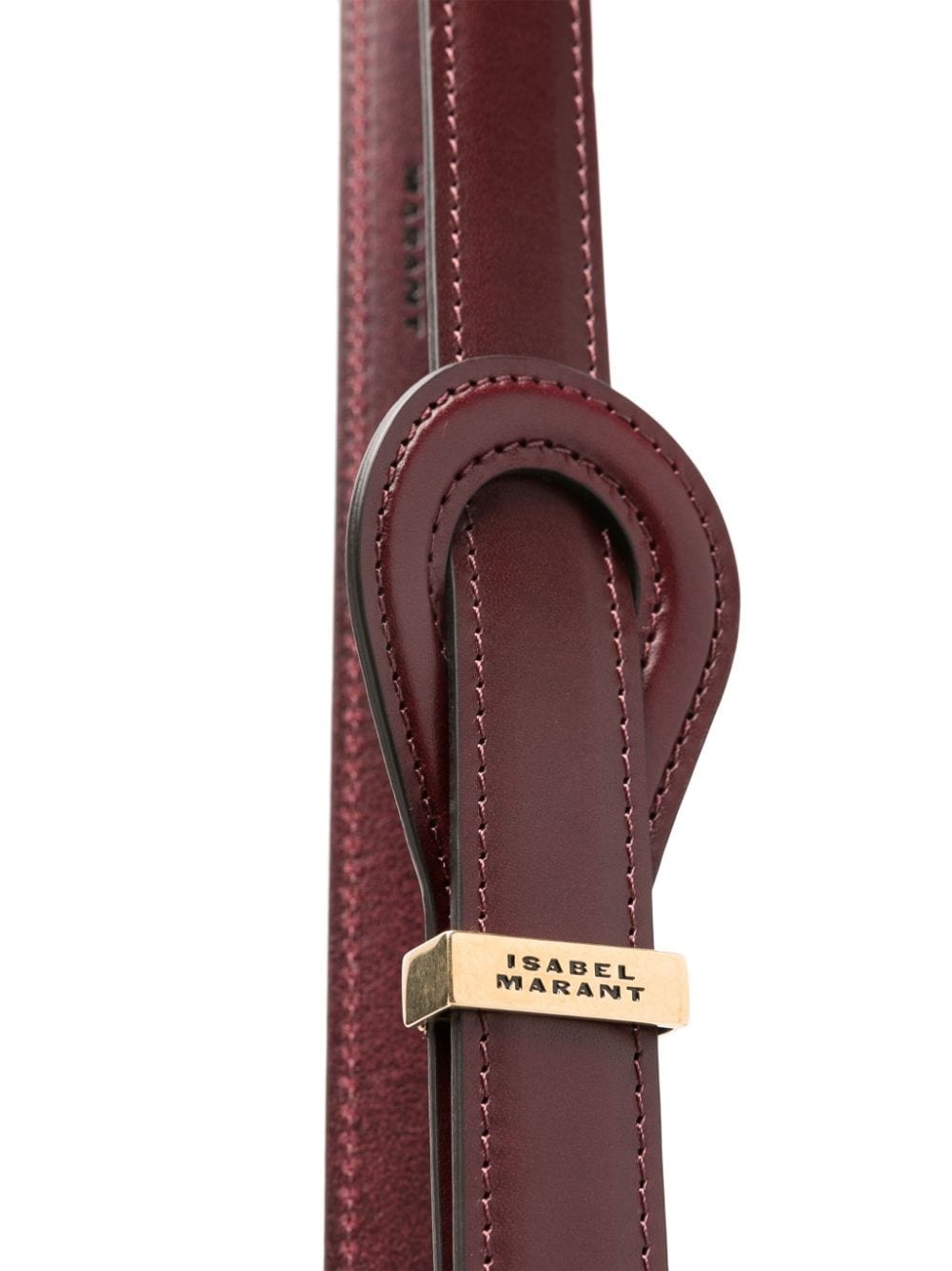 logo-engraved leather belt - 2