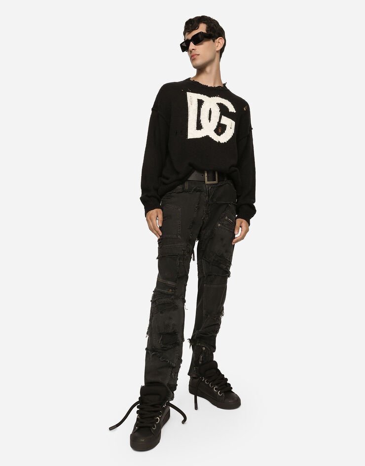 Round-neck cotton sweater with DG logo - 5