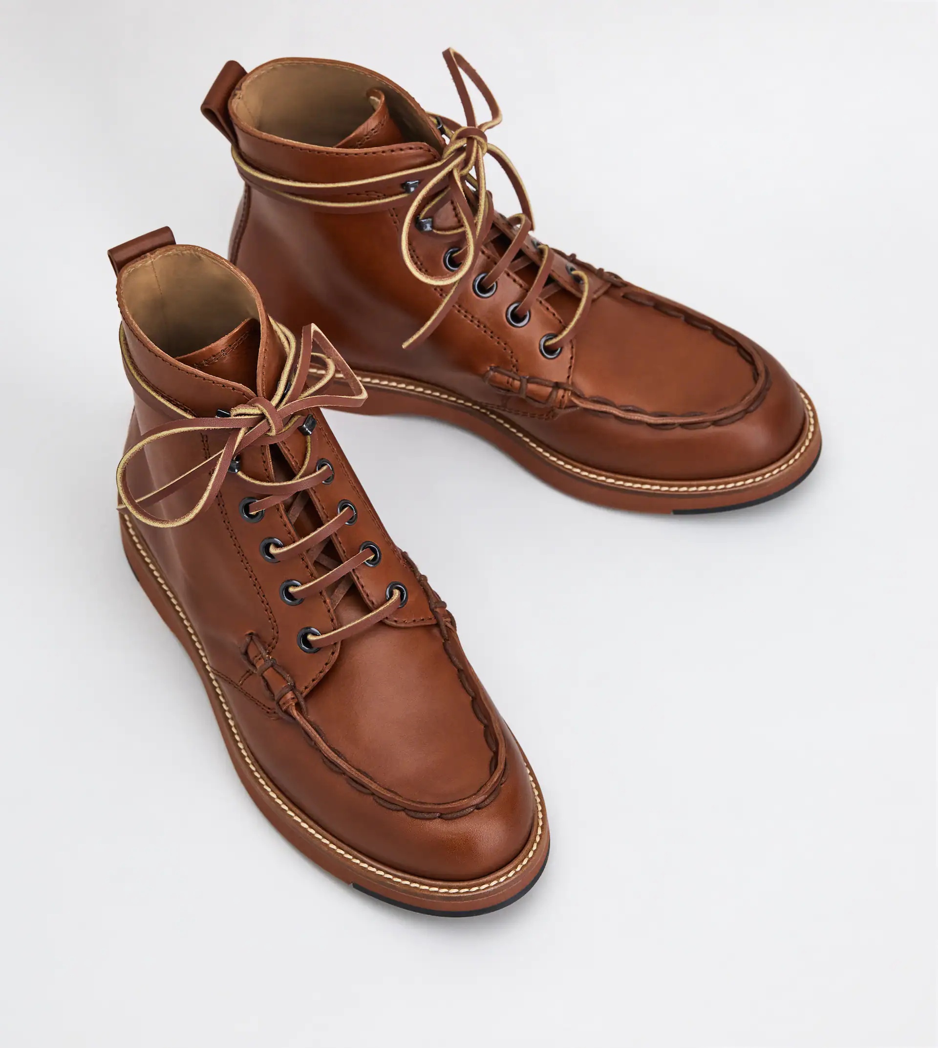 ANKLE BOOTS IN LEATHER - BROWN - 3