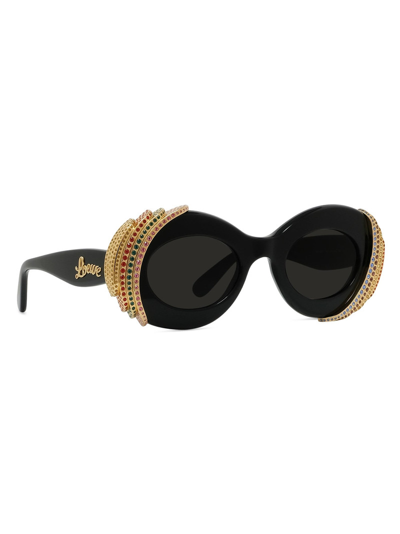 Men's x Paula's Ibiza 47MM Oval Sunglasses - Black Gold Dark Grey 8