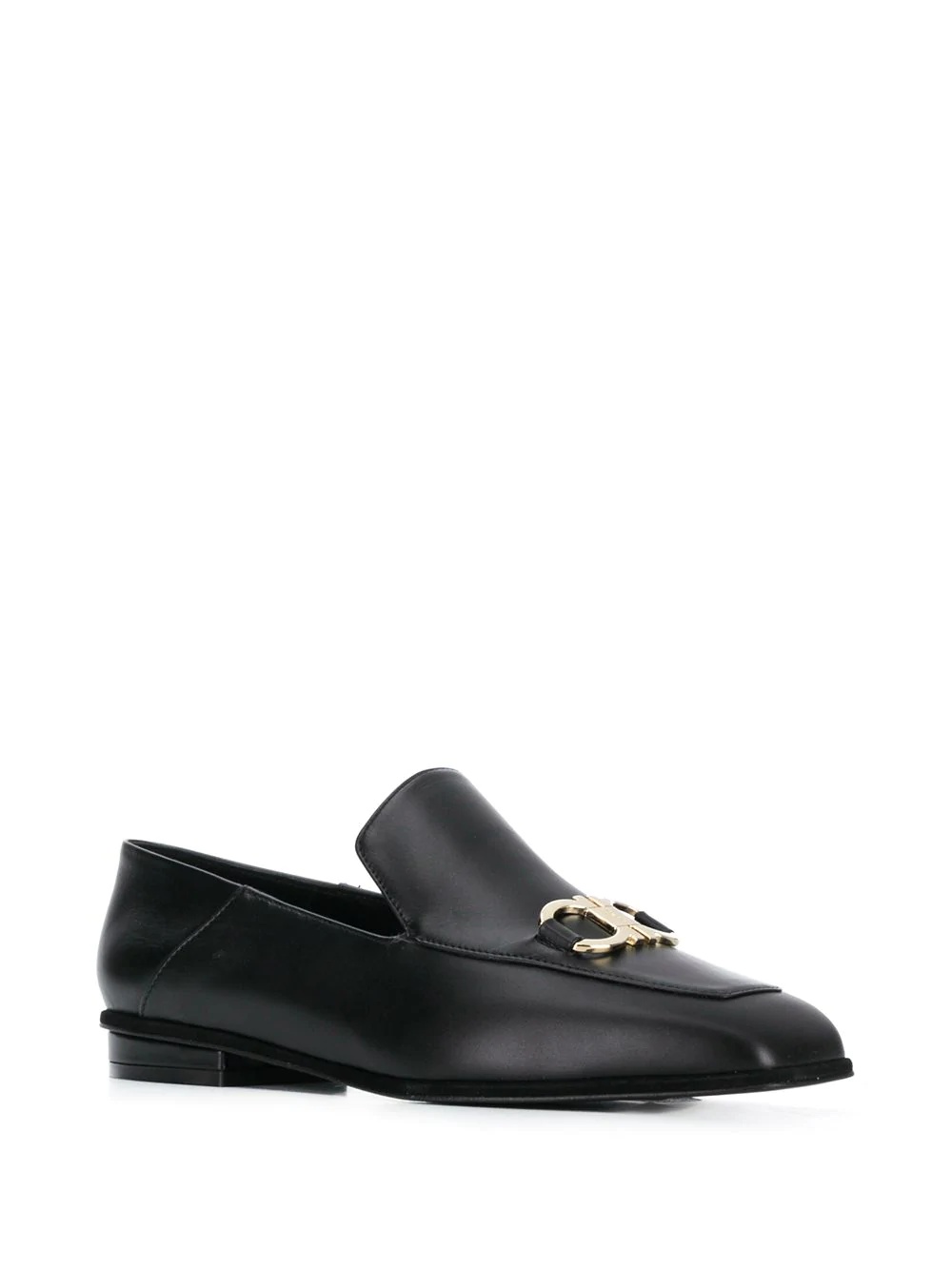 square-toe leather loafers - 2