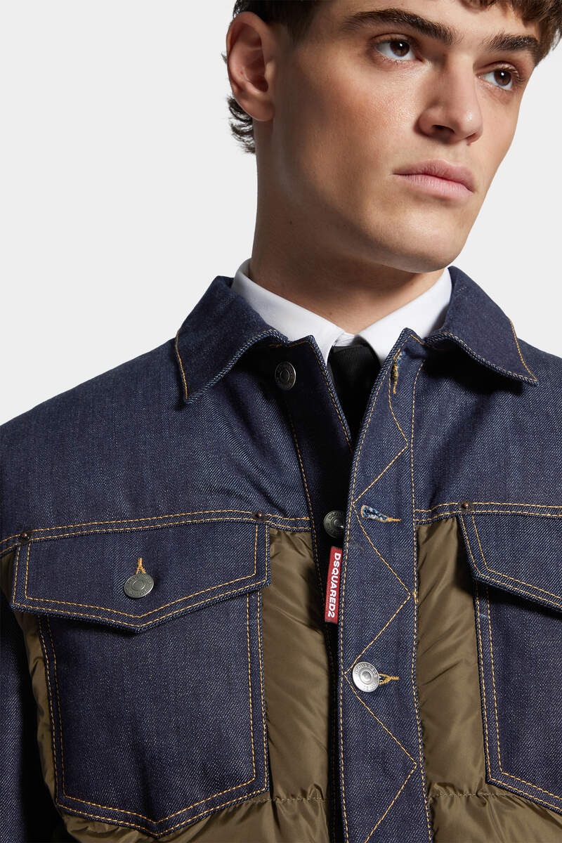 HYBRID PUFFER JEAN JACKET - 5