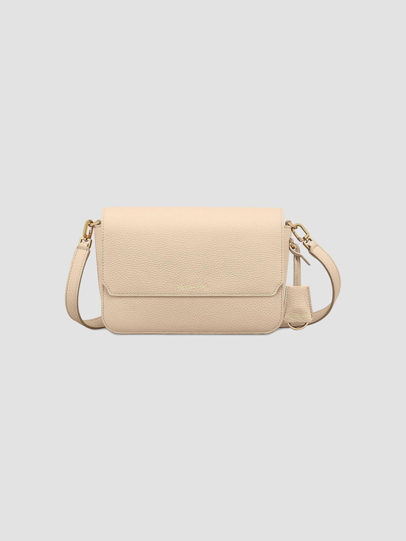 Women's Medium Leather Flap Shoulder Bag - Saharan 1